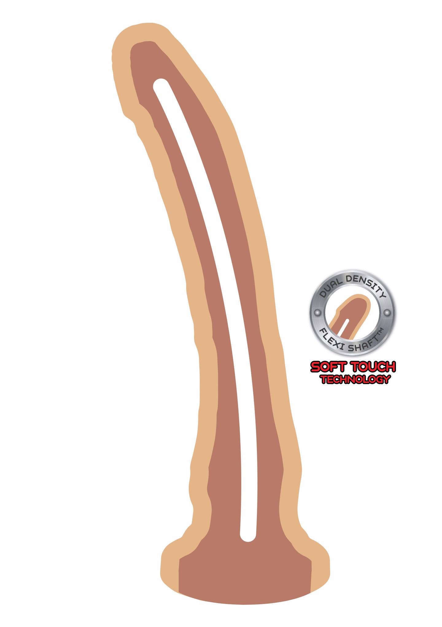 Dviejų kietumų dong 9″ (šviesi odos spalva) - Image 3