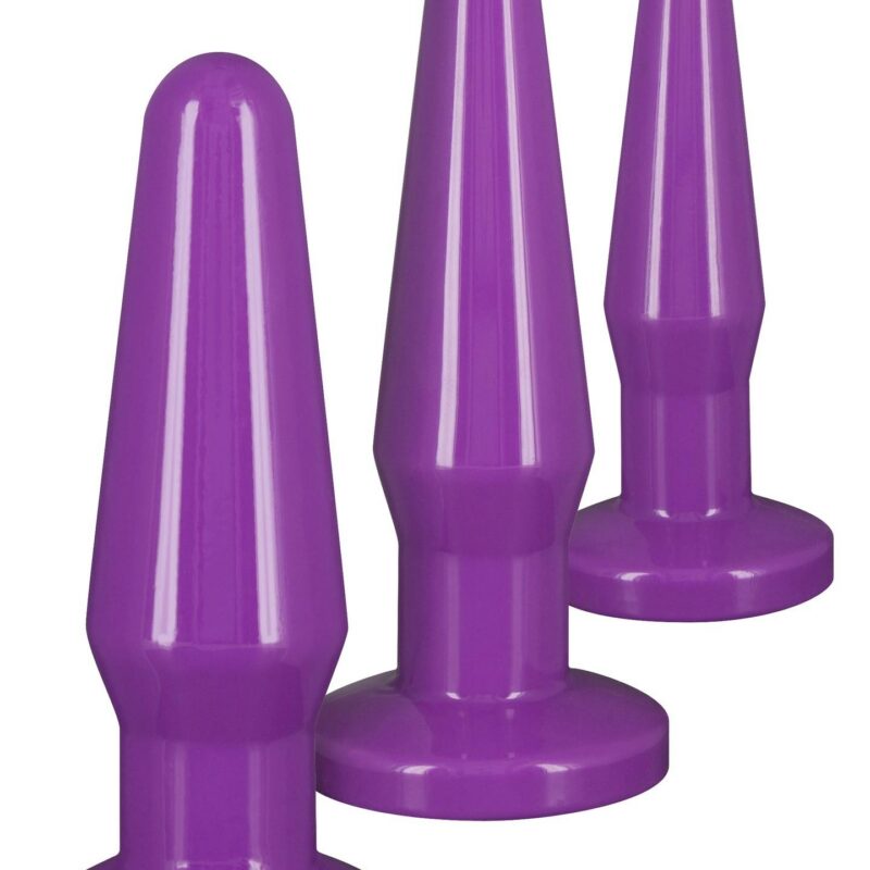 Analinių kaiščių rinkinys „Best Butt Buddies“ (violetinis, 3 vnt.)