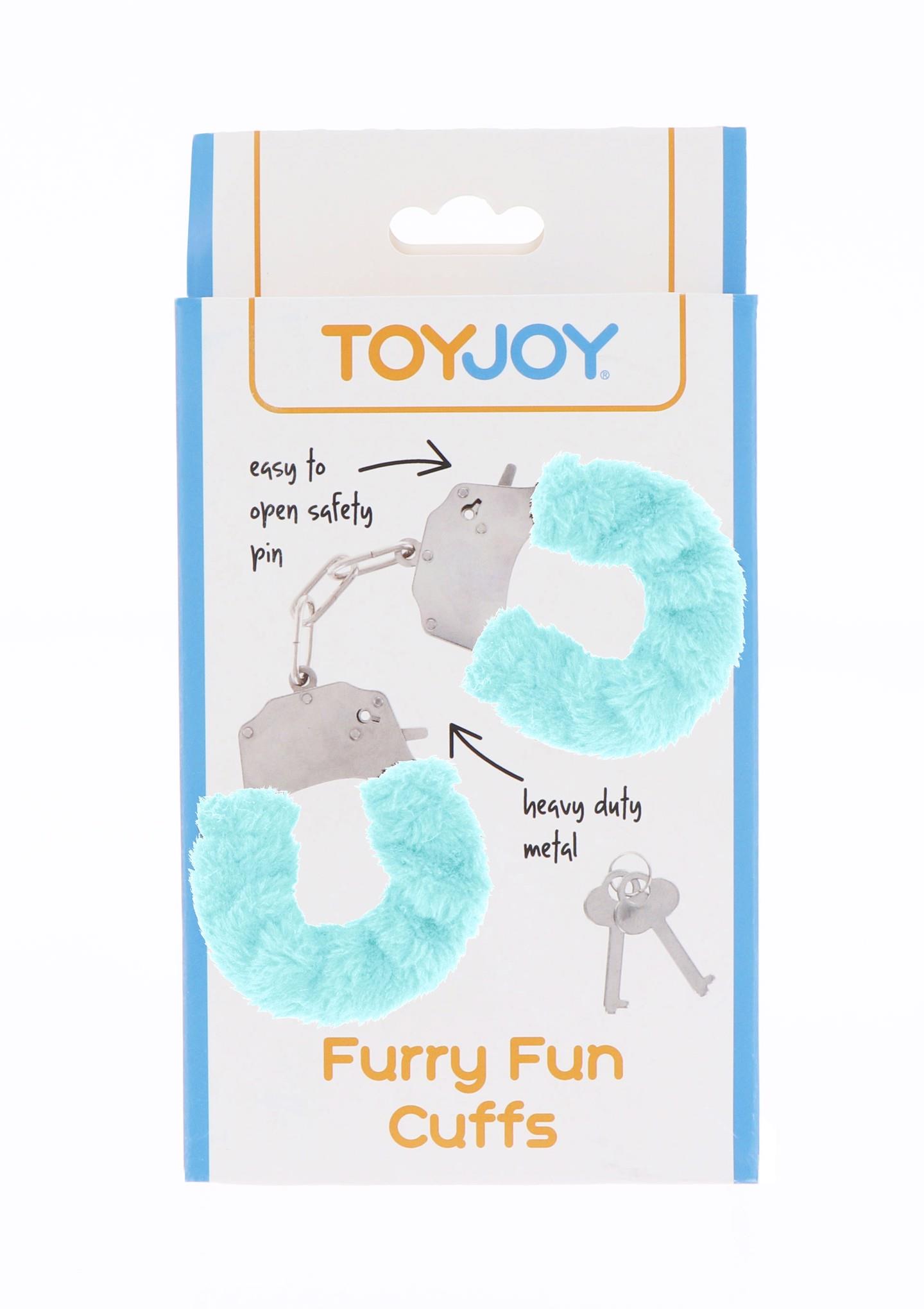 Kailiniai antrankiai „Furry Fun Cuffs“ (aqua) - Image 2