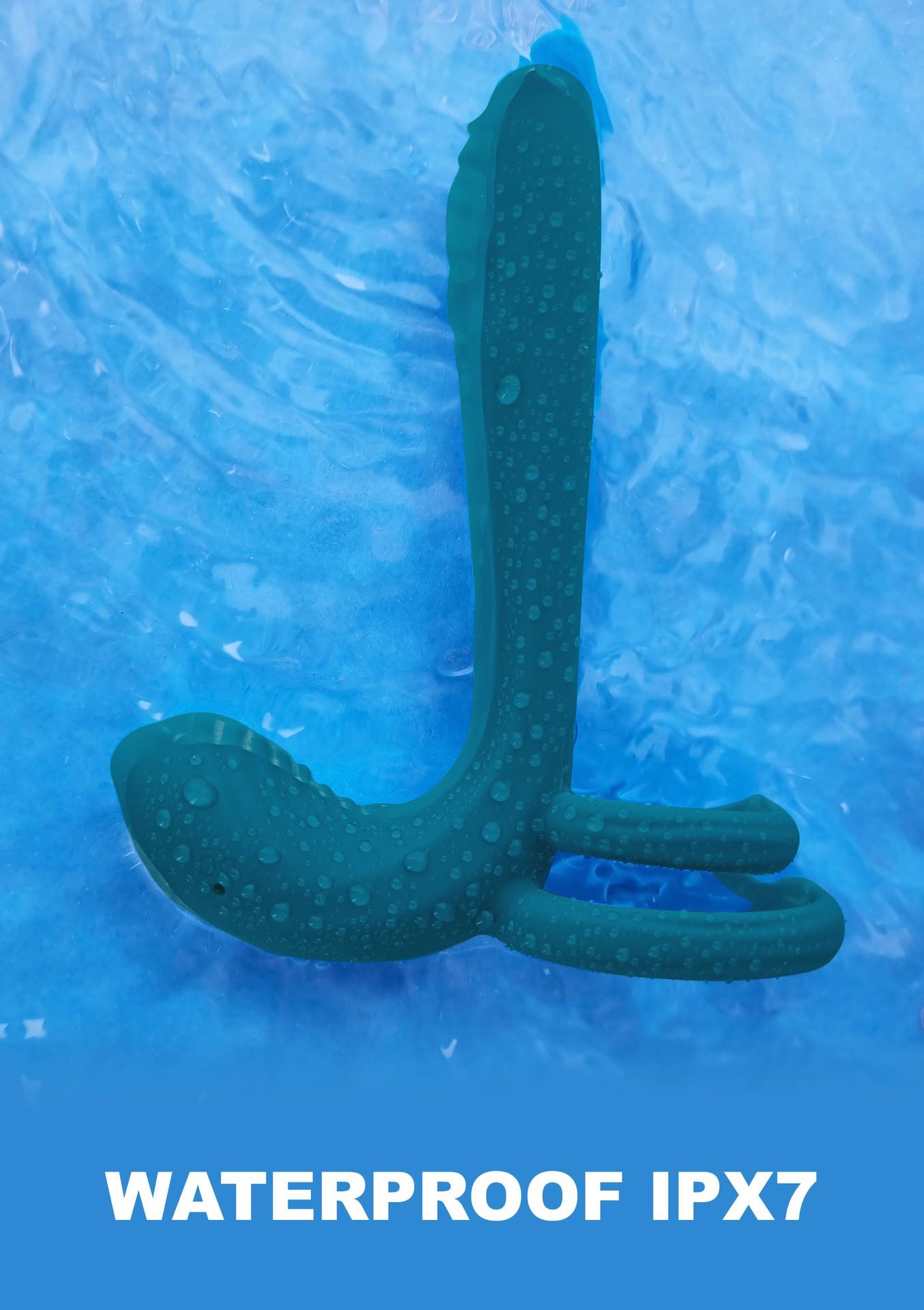 Poroms skirtas vibruojantis penio žiedas, žalias - Image 10