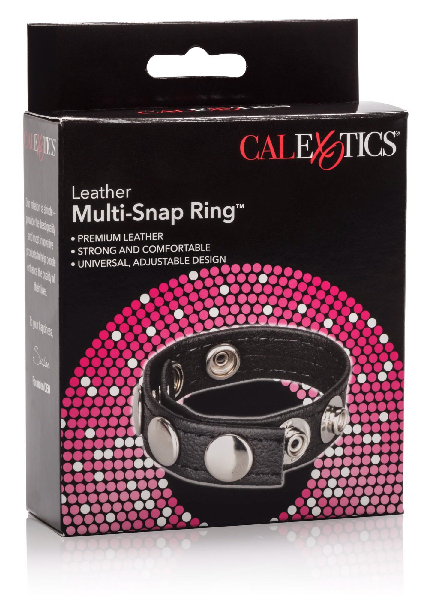 Leather Multi-Snap Ring Black - Image 2