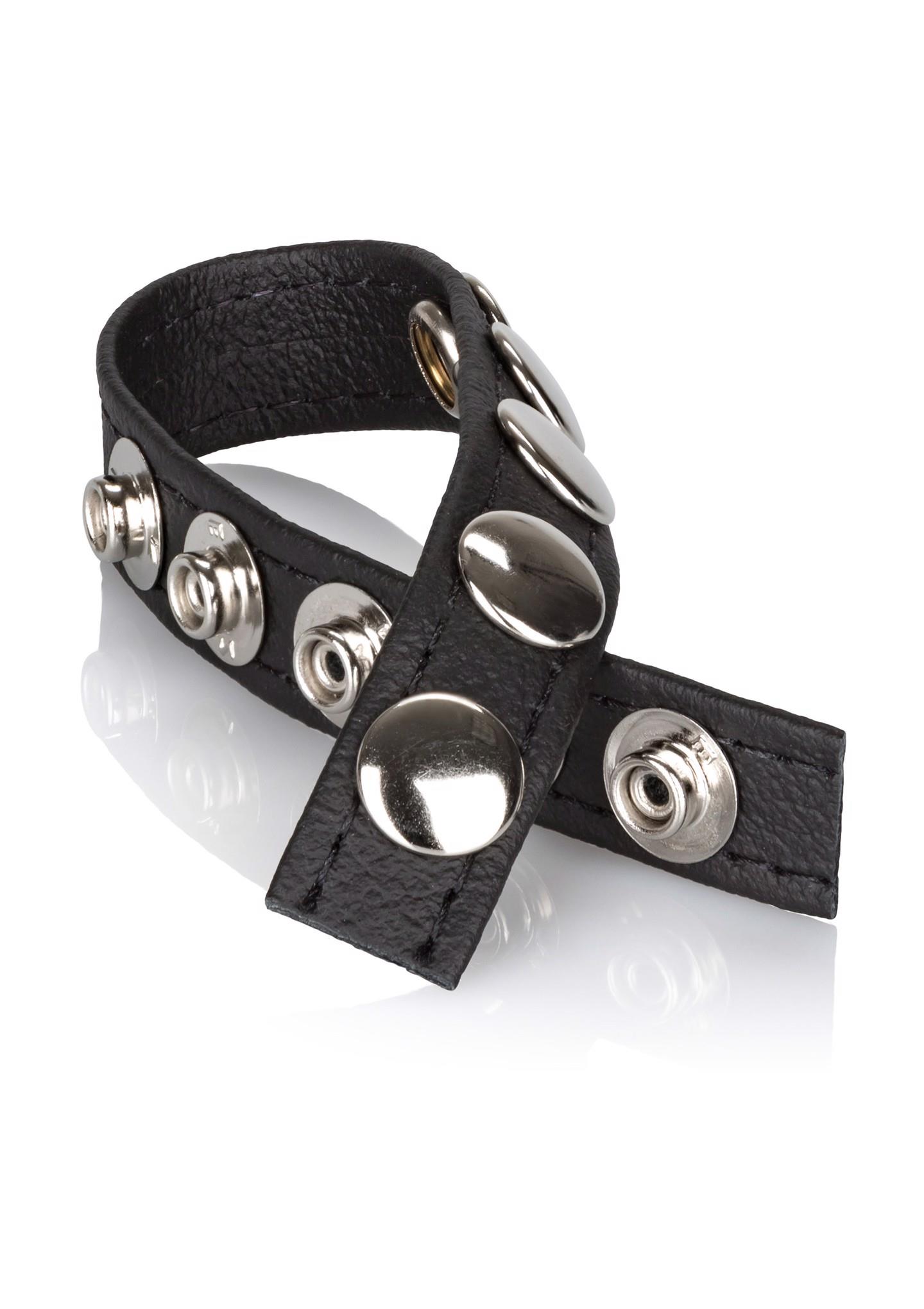Leather Multi-Snap Ring Black - Image 3