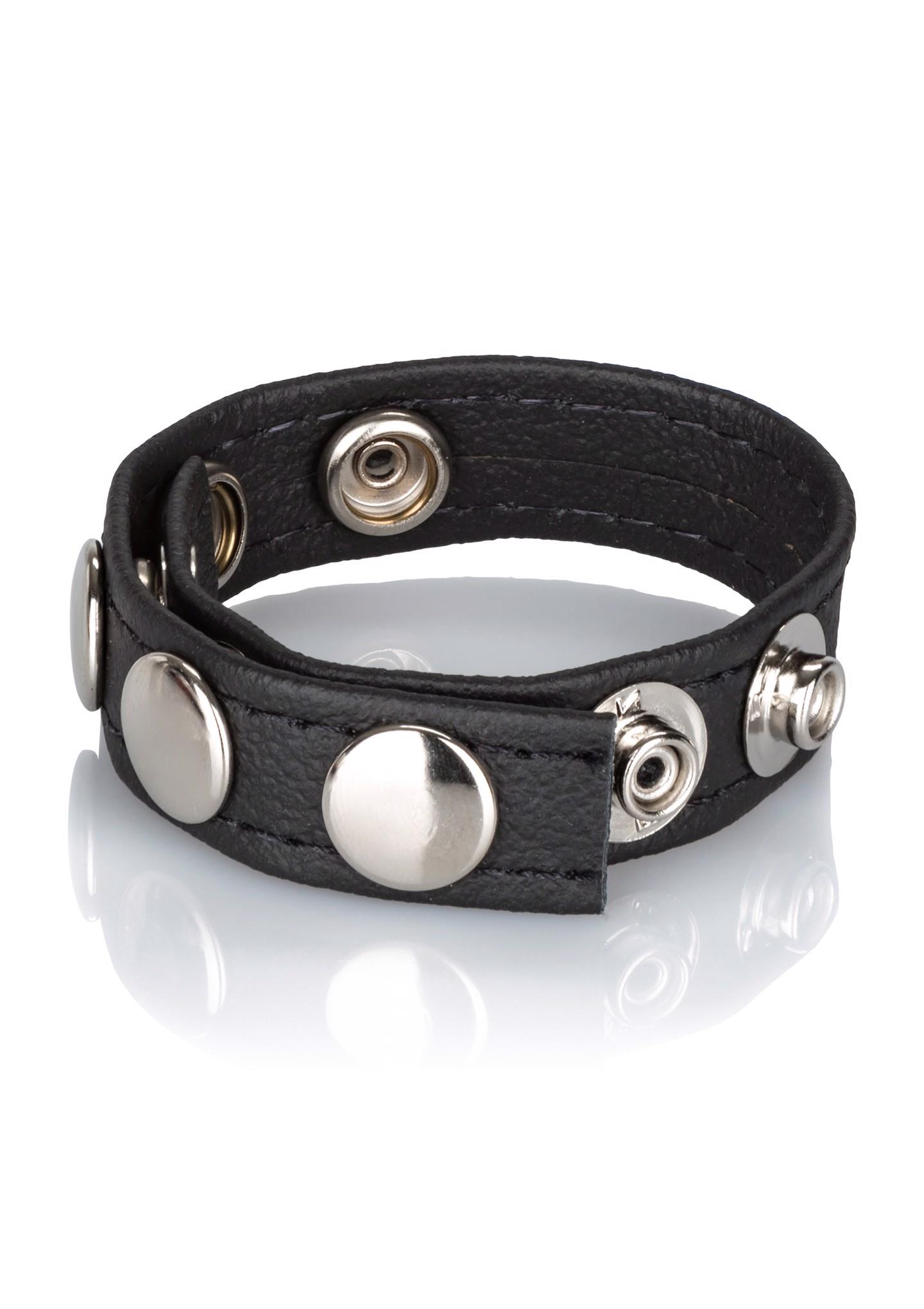 Leather Multi-Snap Ring Black - Image 4