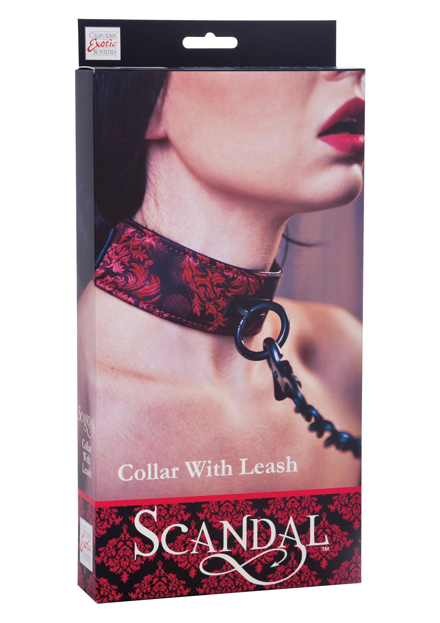 Scandal Collar with Leash Black - Image 2