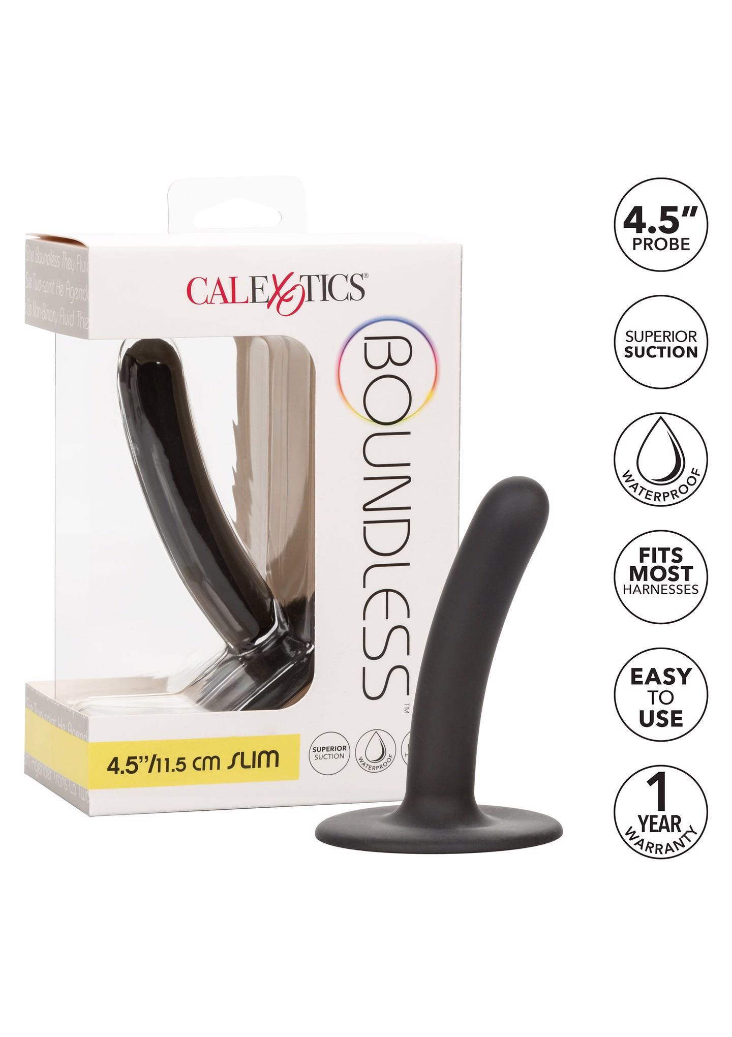 „Boundless“ 11,5 cm plonas dildo (juodas) - Image 6