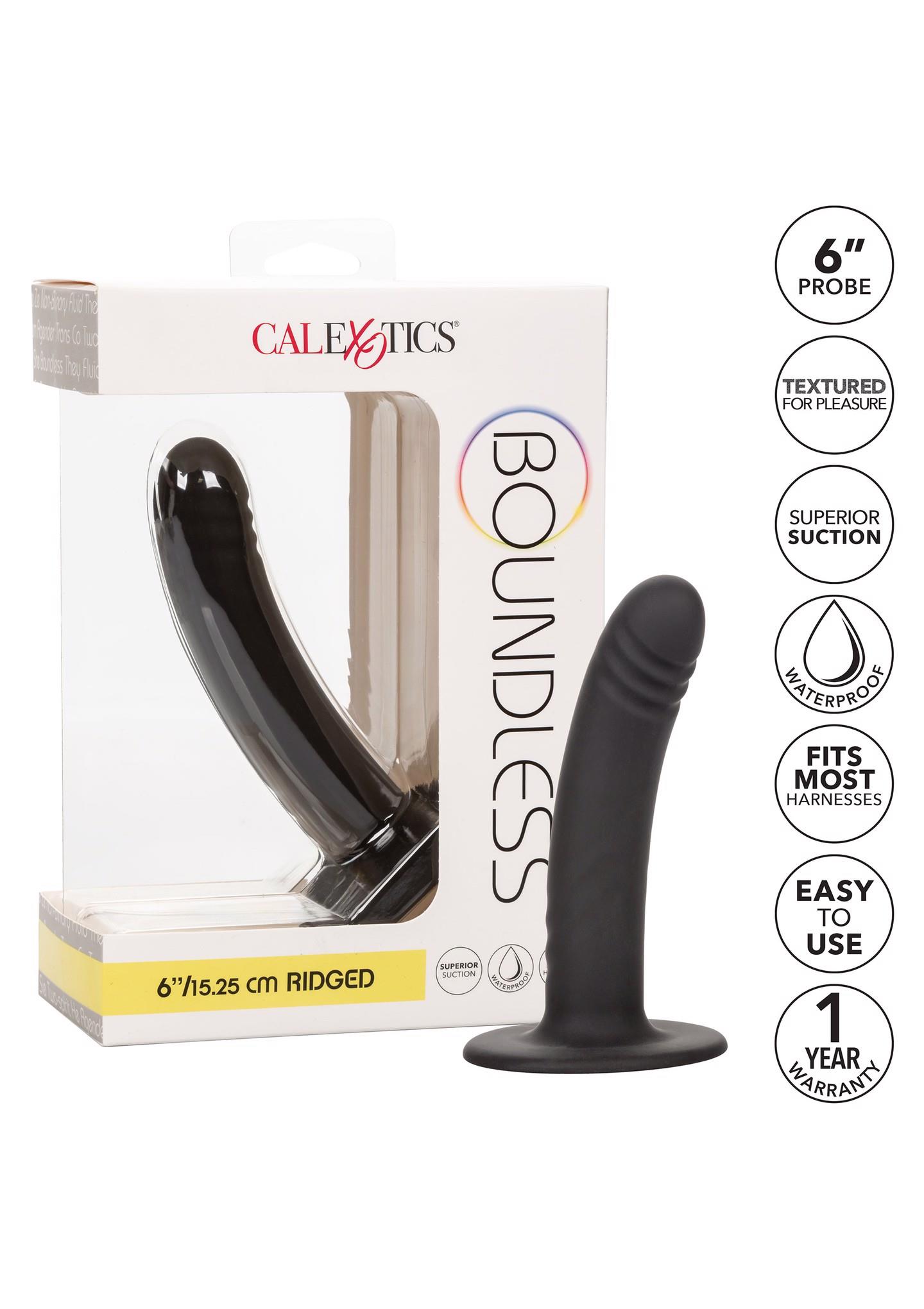 „Boundless“ 15,25 cm ruožuotas dildo (juodas) - Image 6