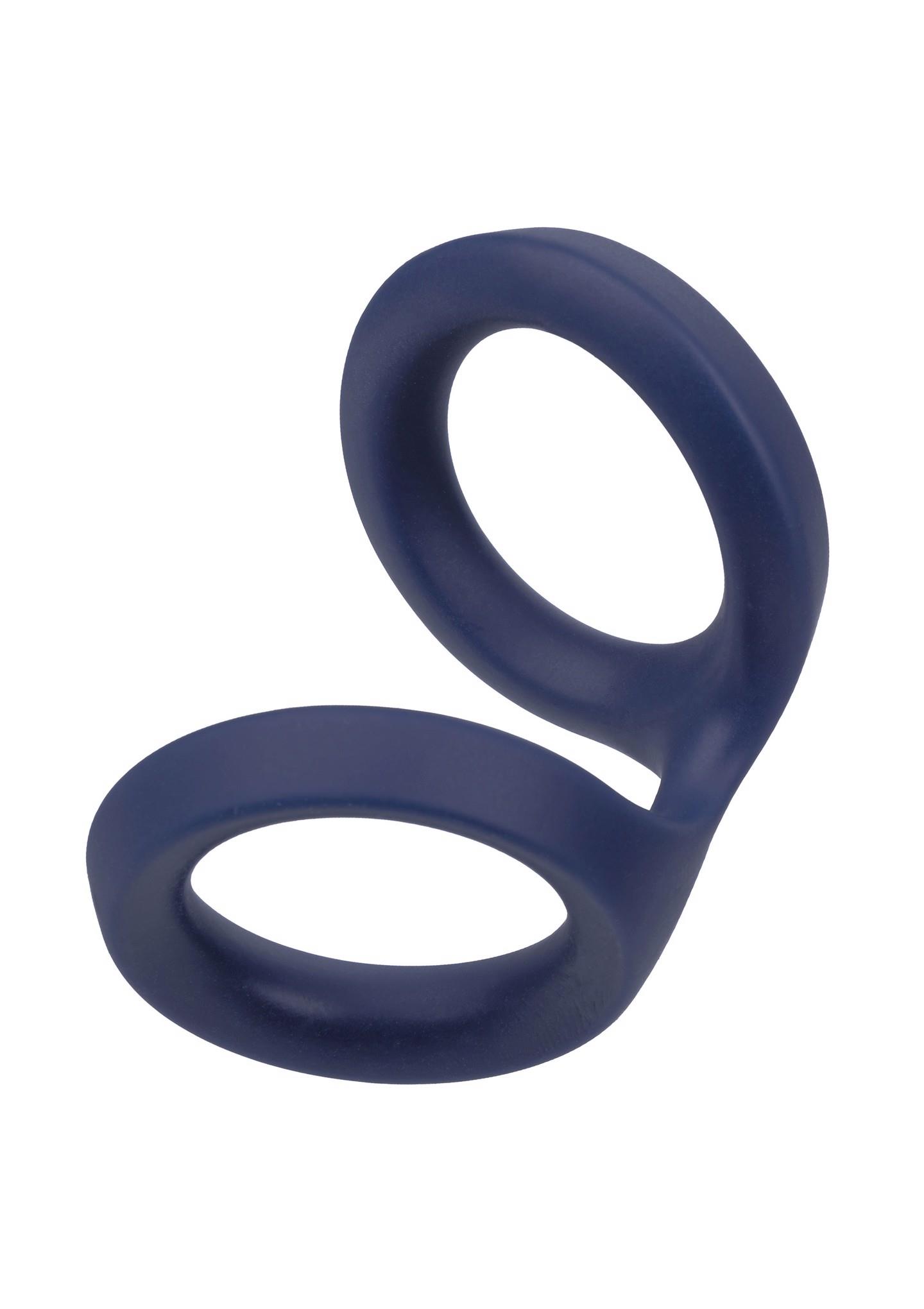 „Viceroy“ dvigubas silikoninis penio žiedas (mėlynas) - Image 6