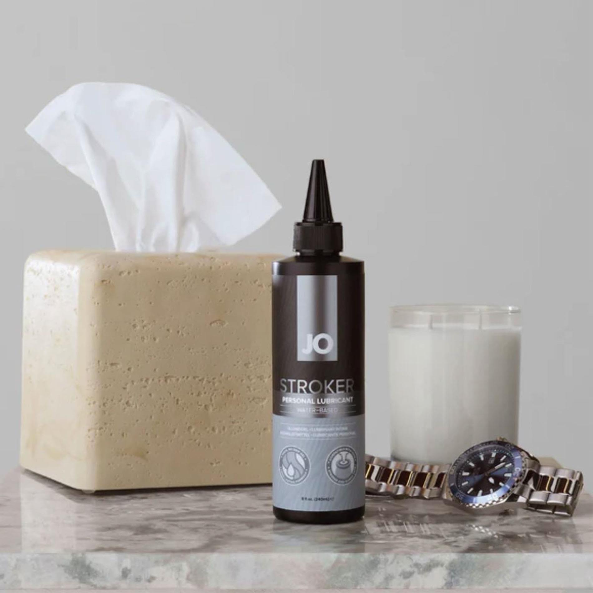 Masturbacijos lubrikantas „JO Stroker Lubricant“ 120 ml (juodas) - Image 2