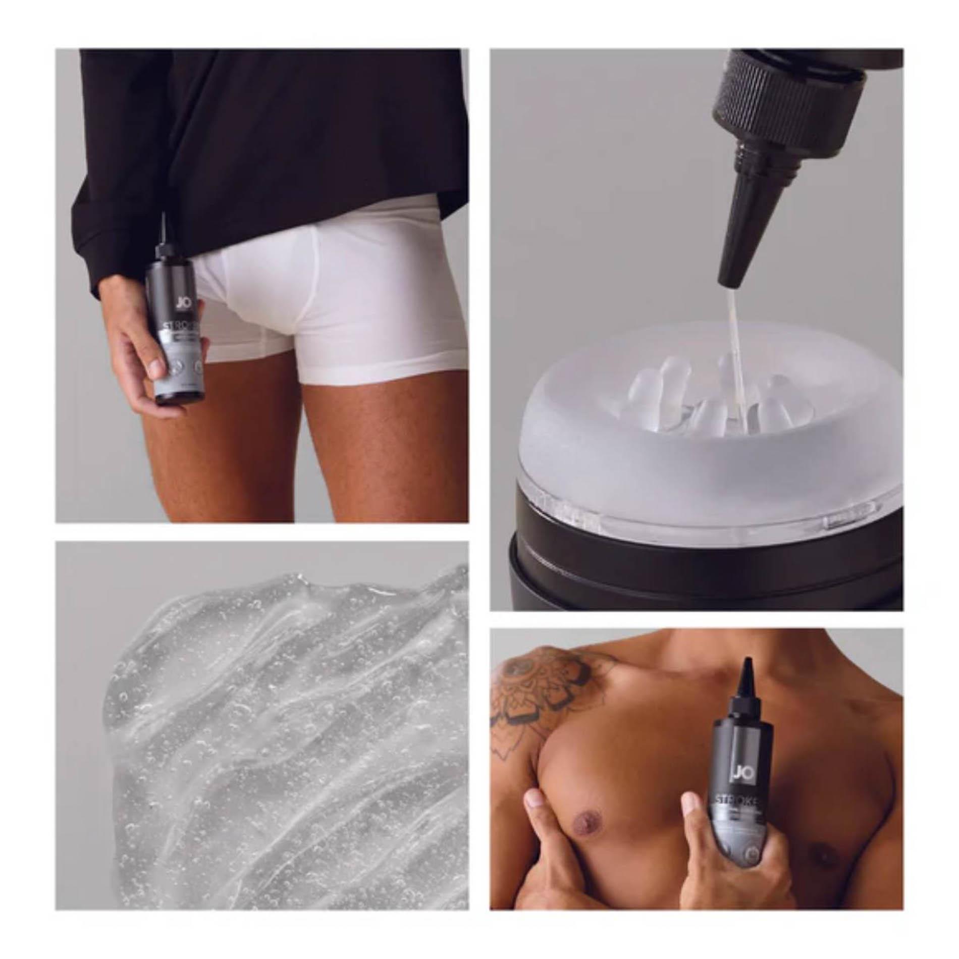 Masturbacijos lubrikantas „JO Stroker Lubricant“ 120 ml (juodas) - Image 3