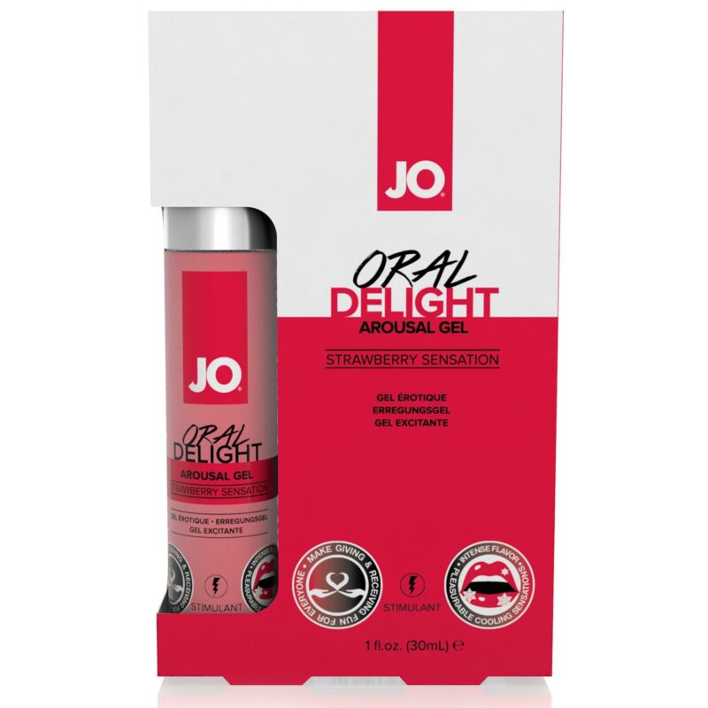 System JO Oral Delight stimuliuojantis gelis oraliniam braškių skonio 30 ml