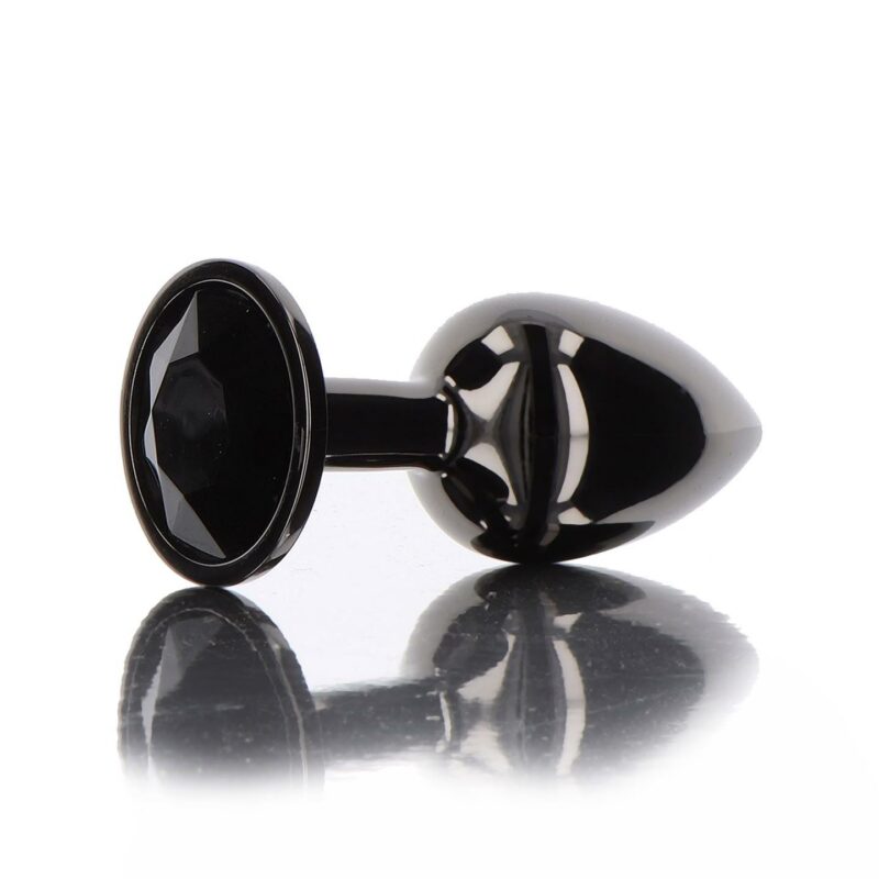 Butt Plug With Diamond Jewel M Black