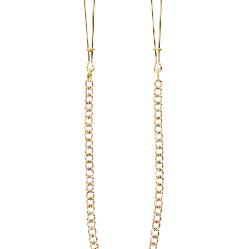Spenelių spaustukai „Tweezers With Chain“ (auksiniai)
