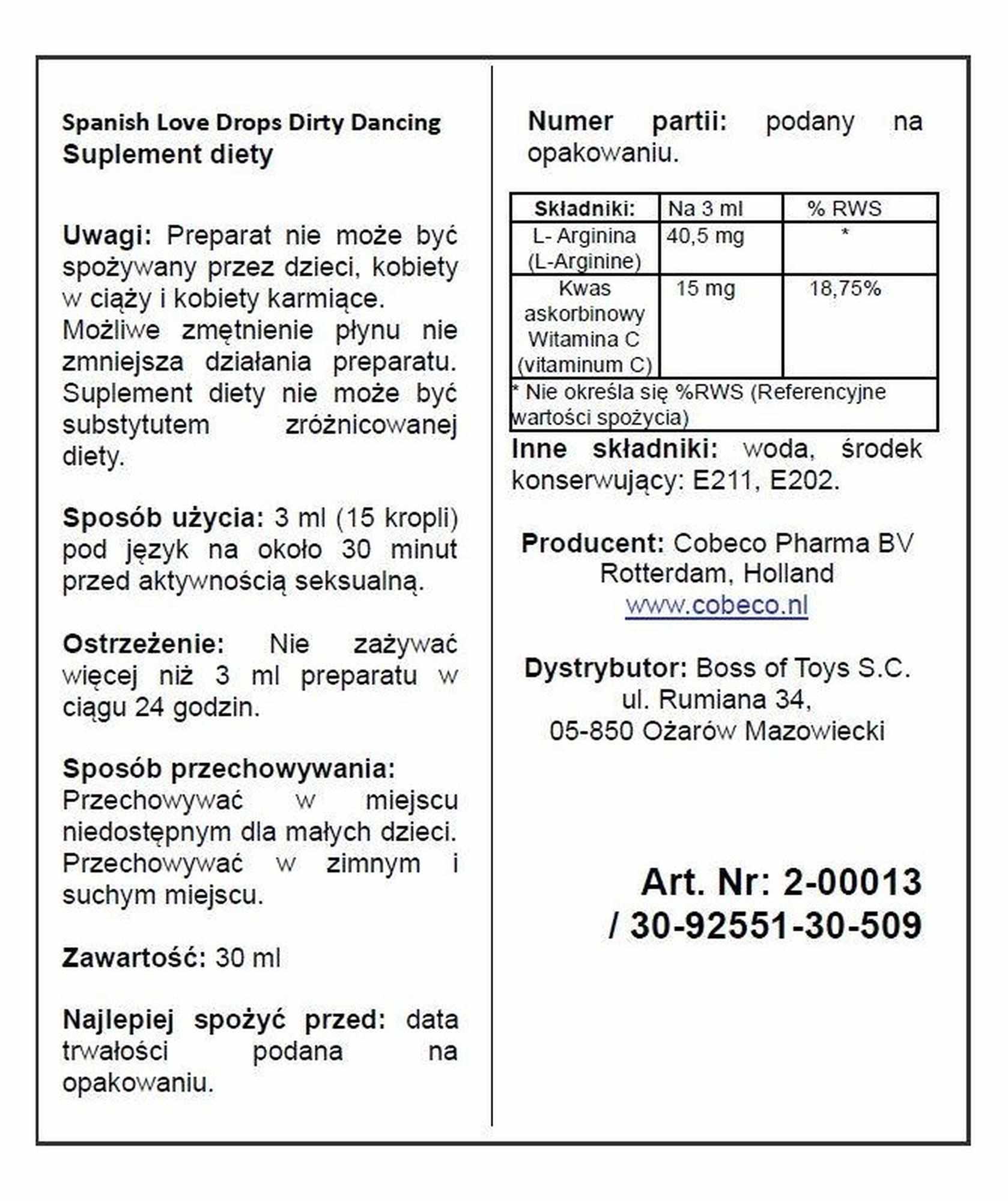 Spanish Love Drops Dirty Dancing meilės lašai 30 ml - Image 3