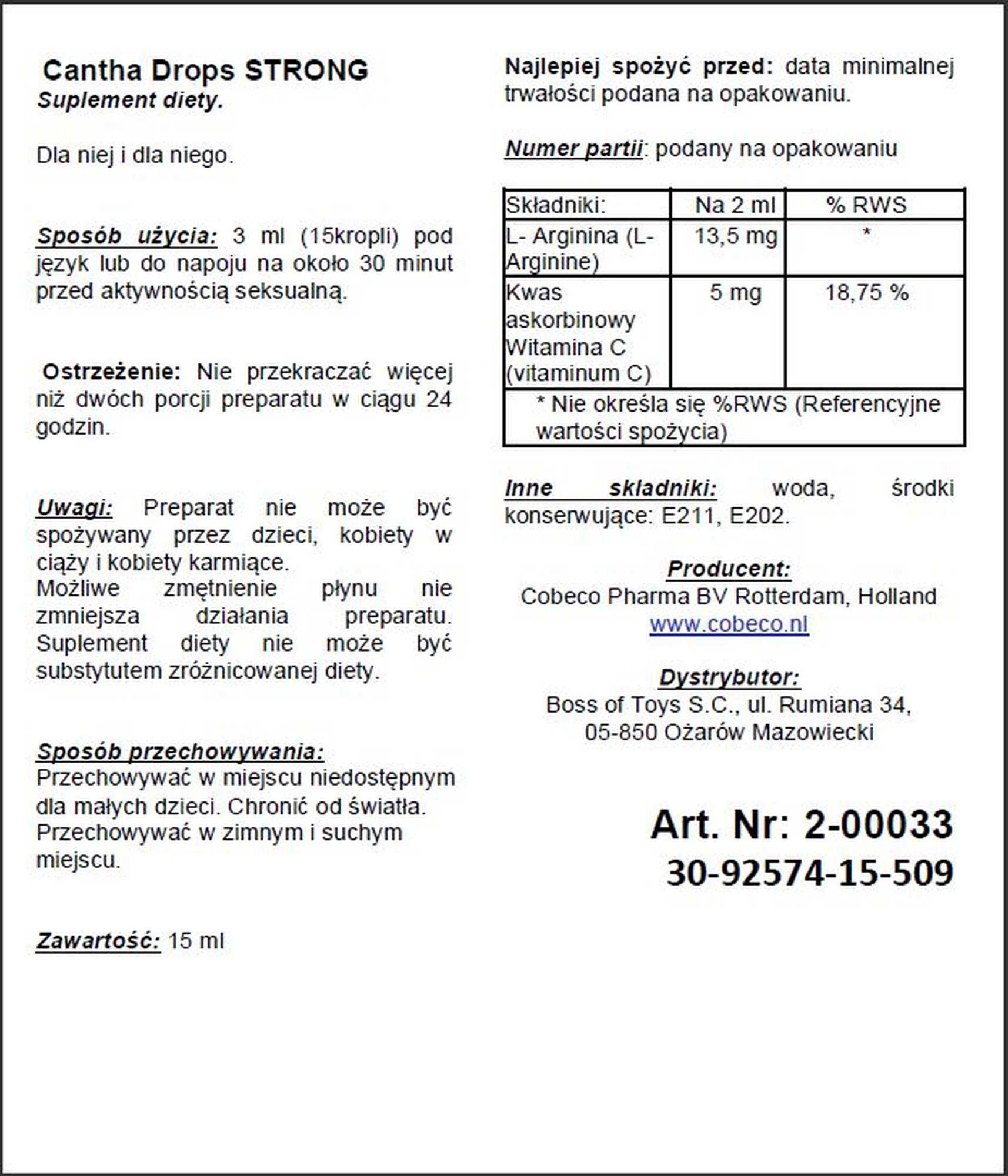 Afrodiziakas „Cantha Drops Strong“ - Image 3