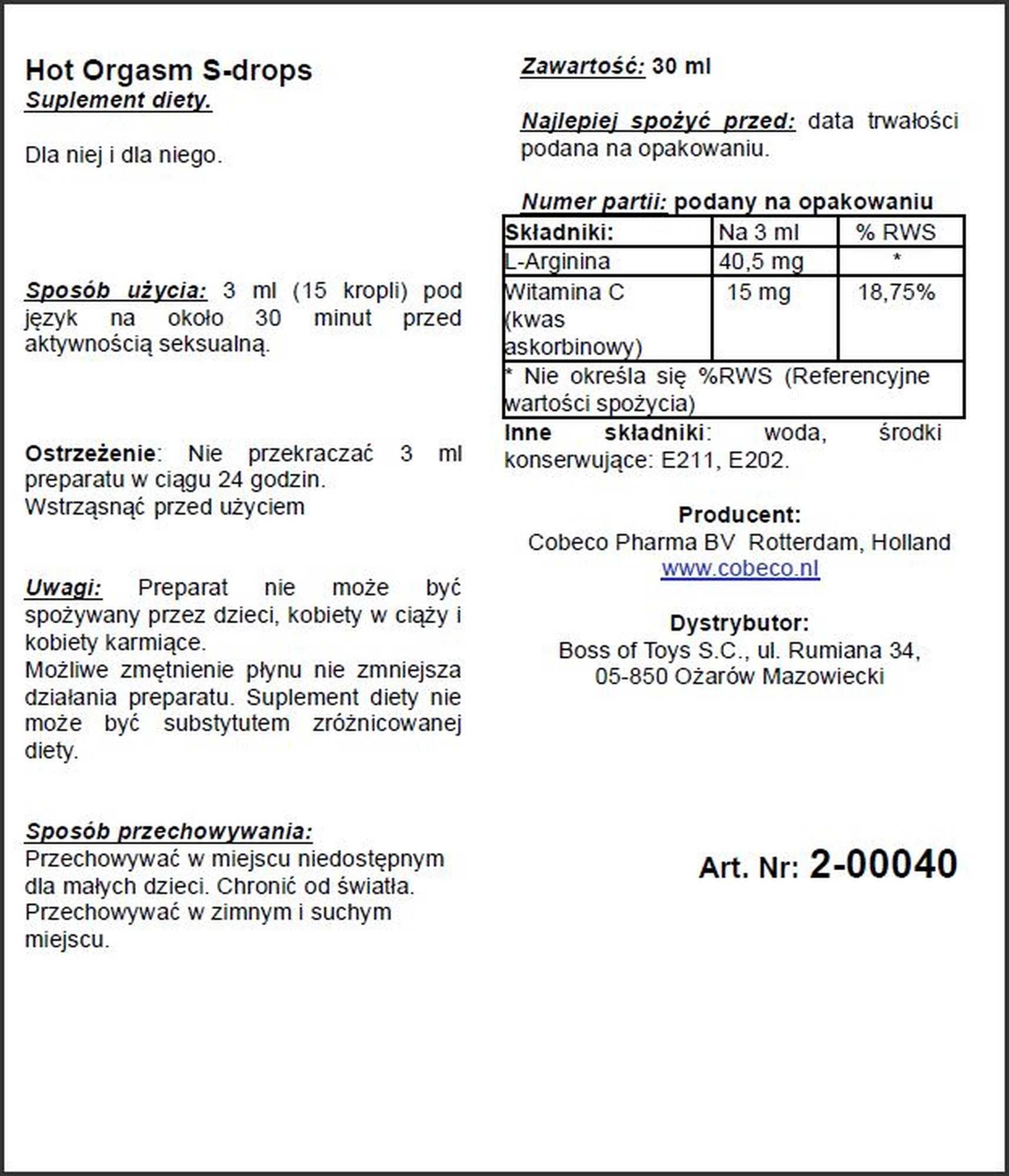 Hot Orgasm Erotic Drops orgazmo lašai - Image 2