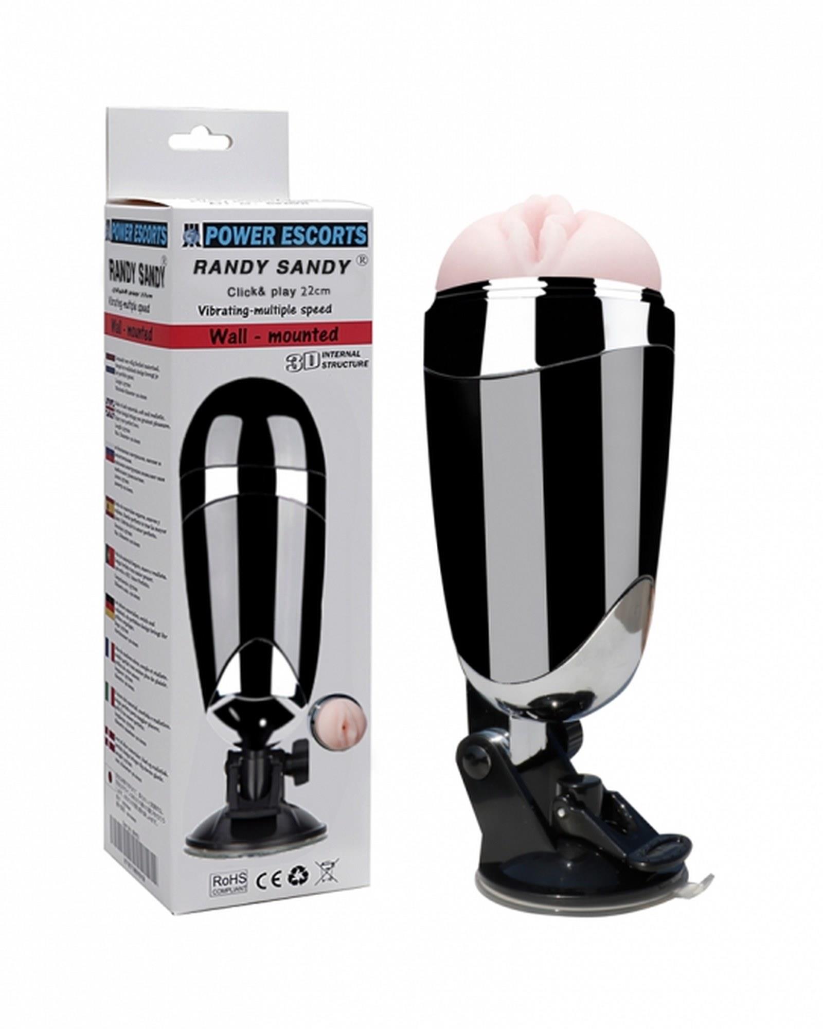 Randy Sandy sieninis vibruojantis masturbatorius juodas 22 cm - Image 4