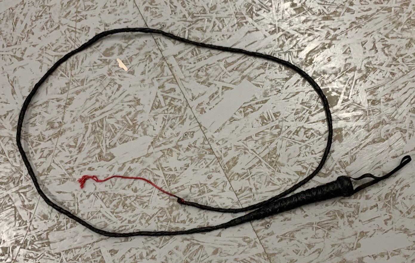 Kinky Fetish Mega Whip juodas ilgas botagas 225 cm