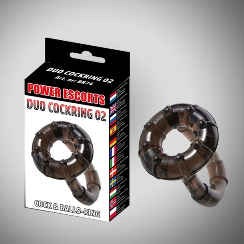 Duo Cockring juodas penio ir sėklidžių žiedas