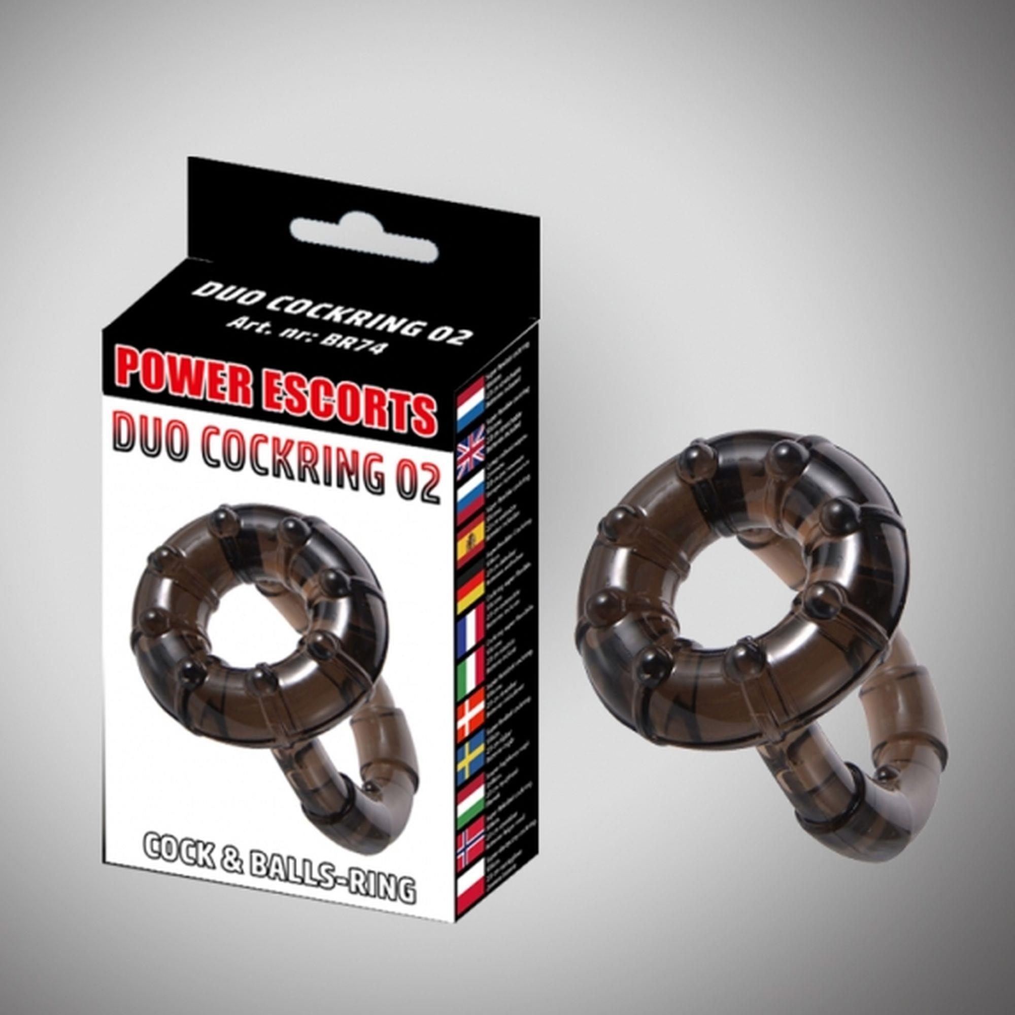 Duo Cockring juodas penio ir sėklidžių žiedas