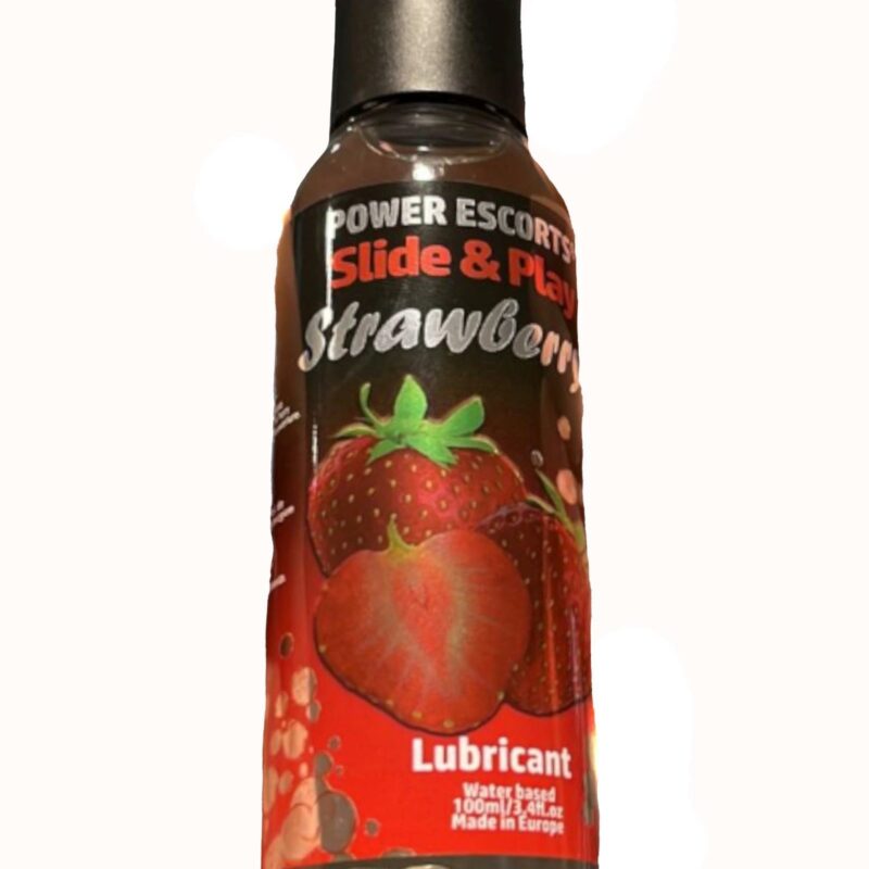 Power Escorts lubrikantas „Strawberry“, vandens pagrindo, 100 ml