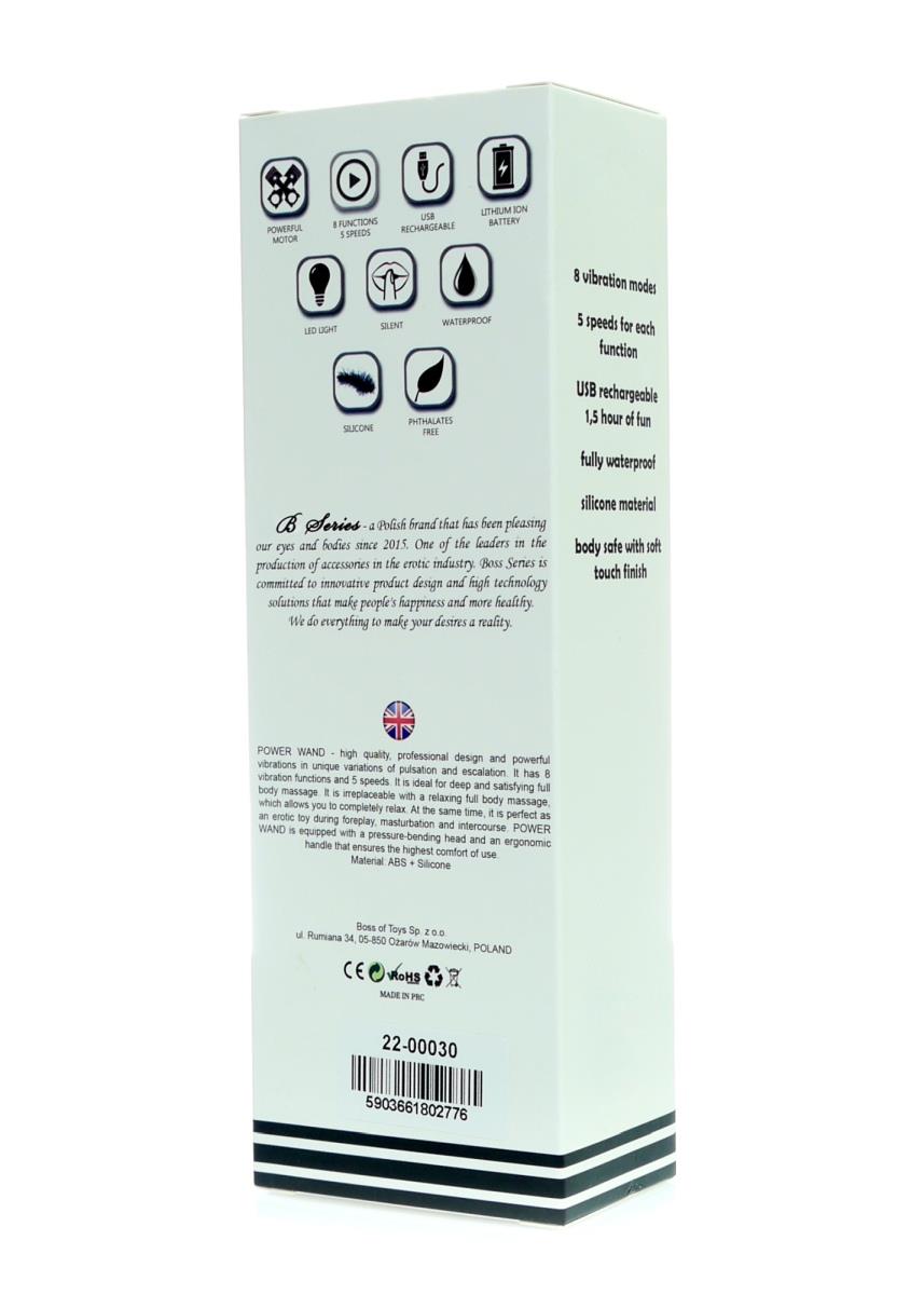 Rechargeable Power Wand rožinis masažuoklis - Image 6