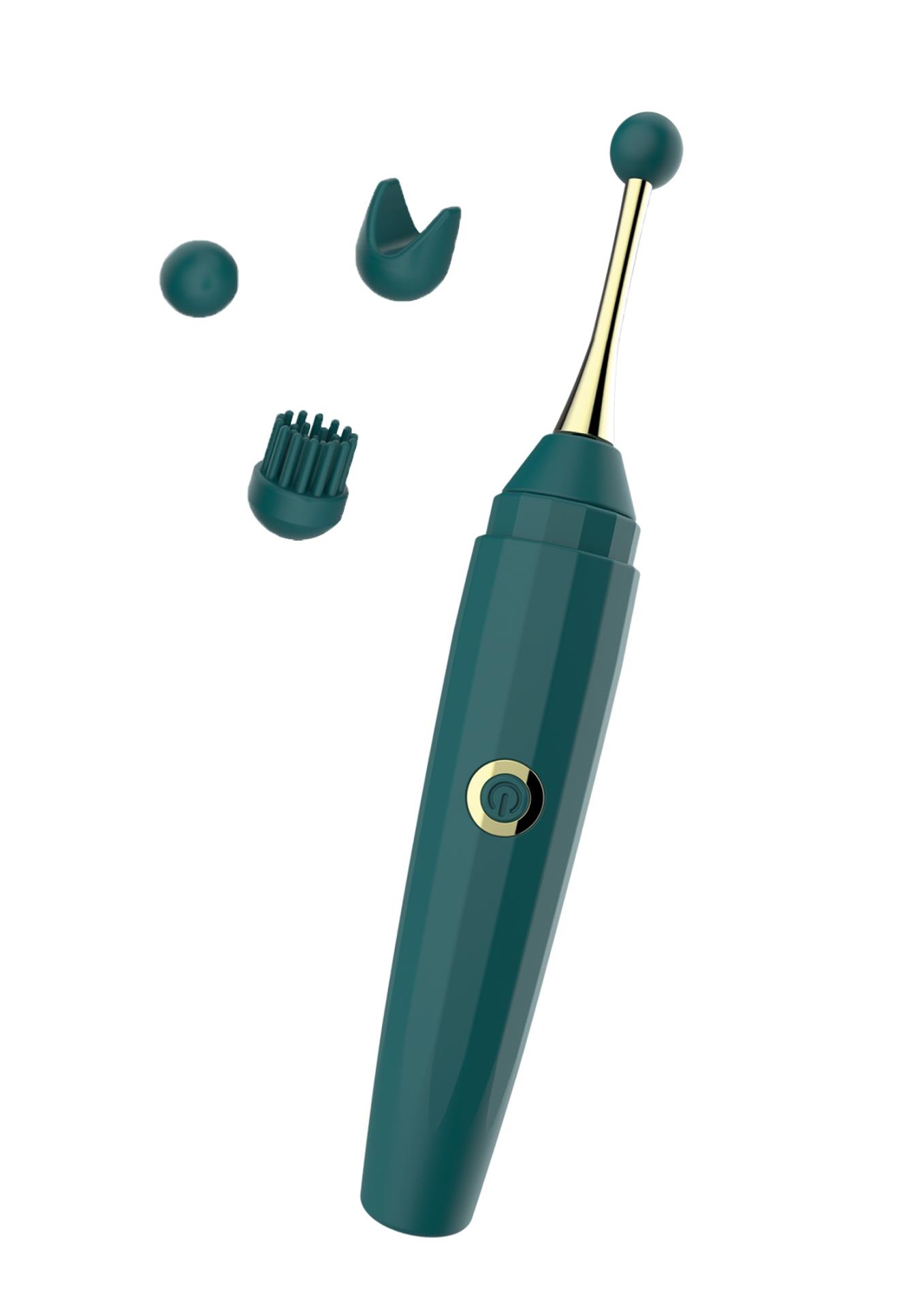 USB masažuoklis su 3 keičiamosiomis galvutėmis, 10 funkcijų