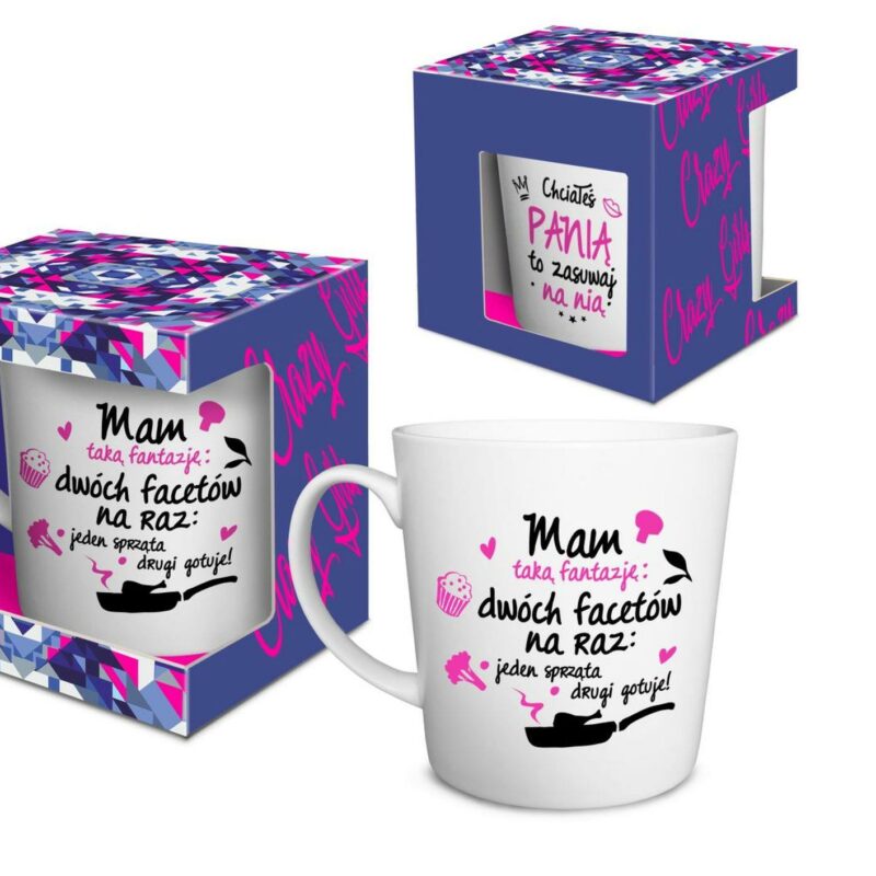 Crazy Girl matinis puodelis 480 ml „Turiu fantaziją – dviejų vienu metu…“