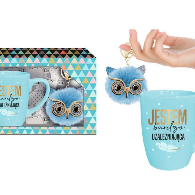 Puodelio rinkinys „Esu labai priklausomybę sukelianti“