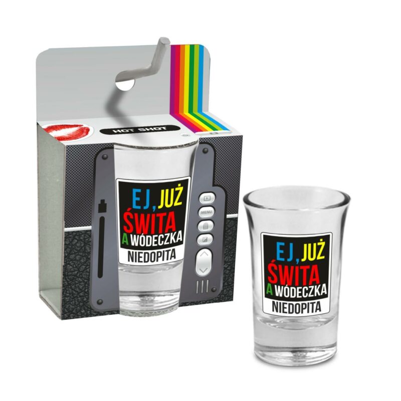 HOT SHOT taurelė 35 ml „Jau švinta, o degtinė dar neišgerta“