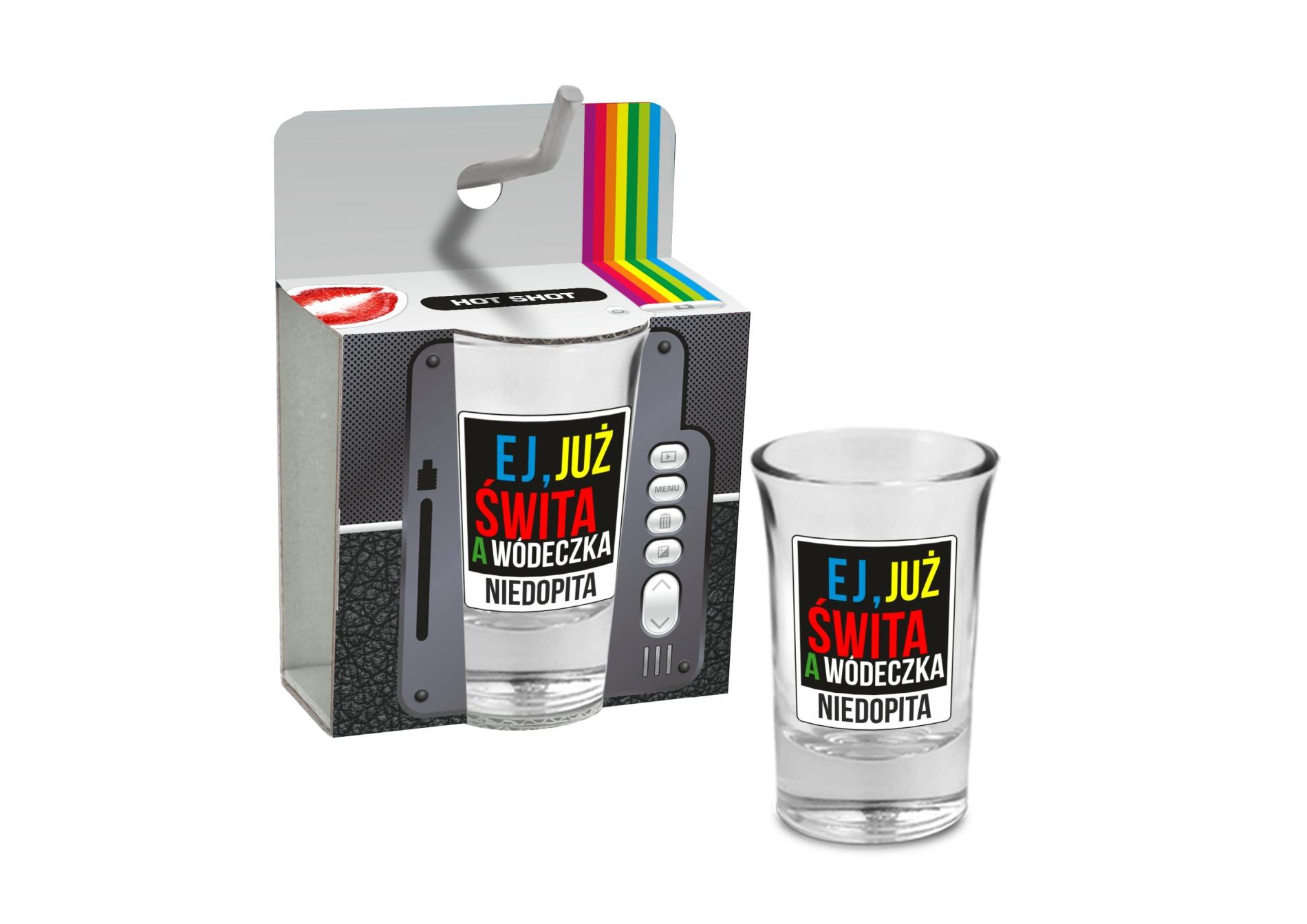 HOT SHOT taurelė 35 ml „Jau švinta, o degtinė dar neišgerta“