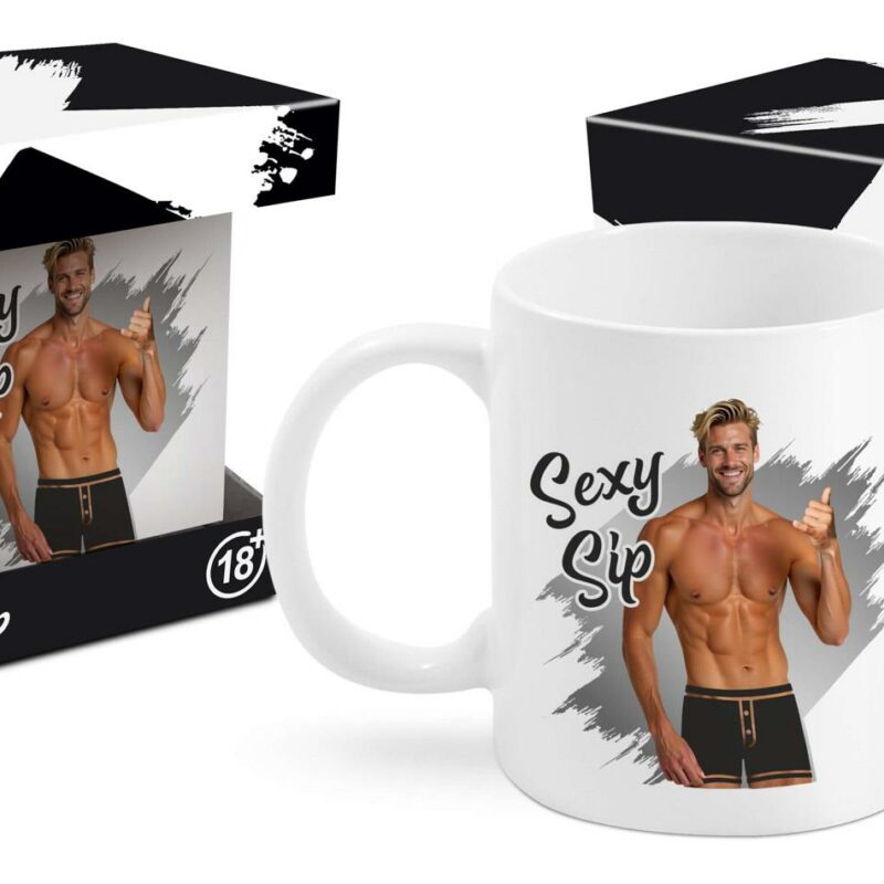 Sexi Sip puodelis 300 ml su vyro siluetu