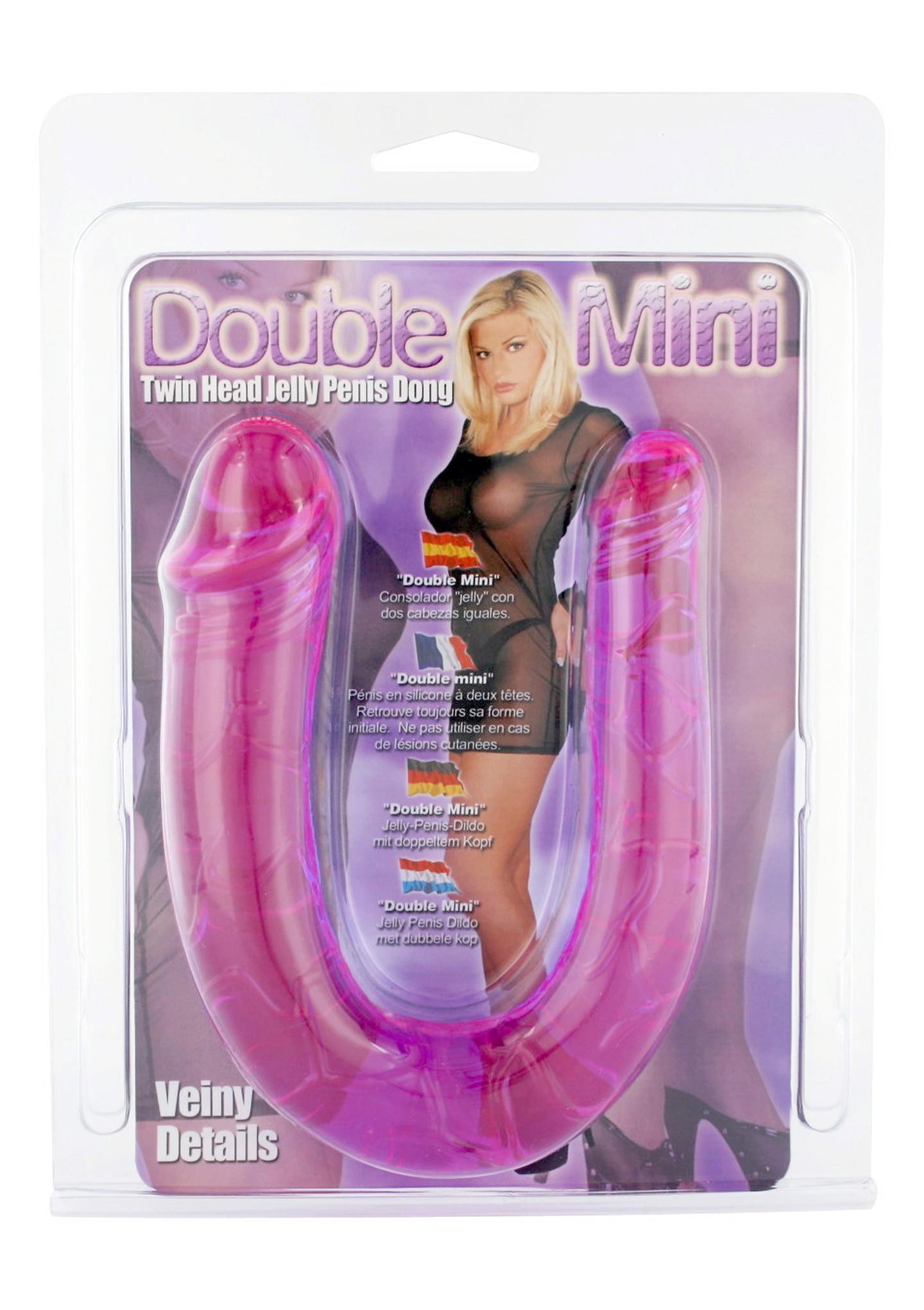 Double Mini Dong dvigubas dildo, violetinis - Image 2