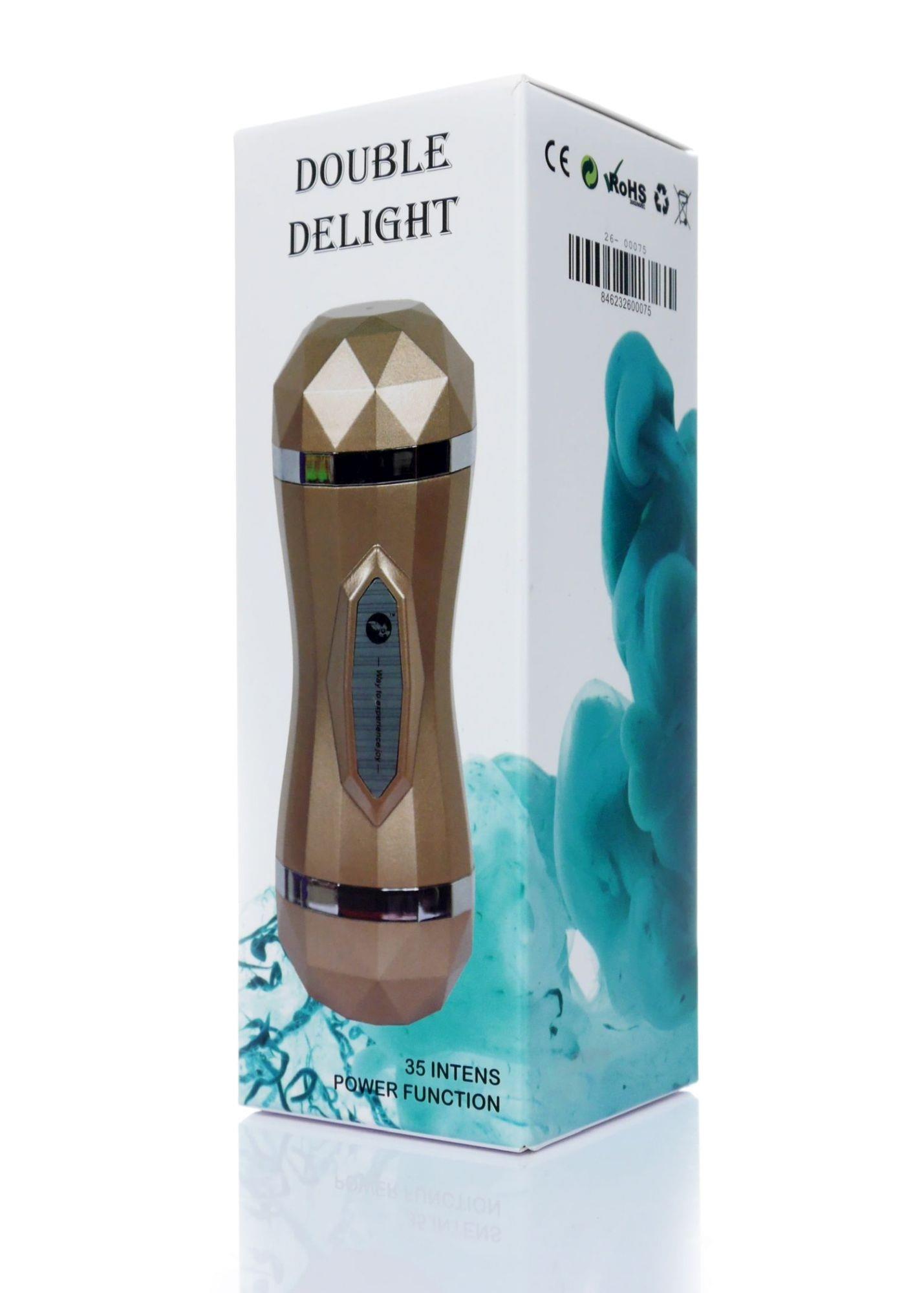 Masturbatorius „Double Delight“ su 35 funkcijų USB vibracija