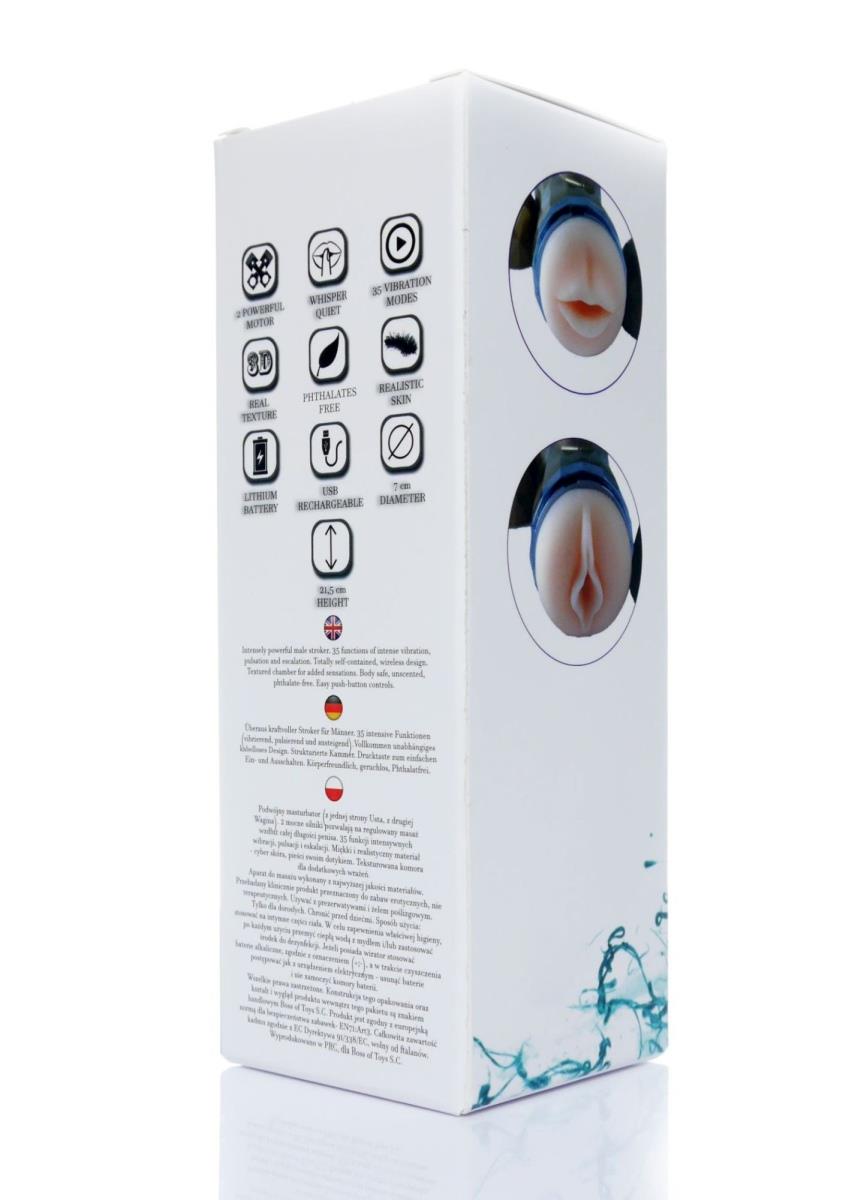 Masturbatorius „Double Delight“ su 35 funkcijų USB vibracija - Image 11