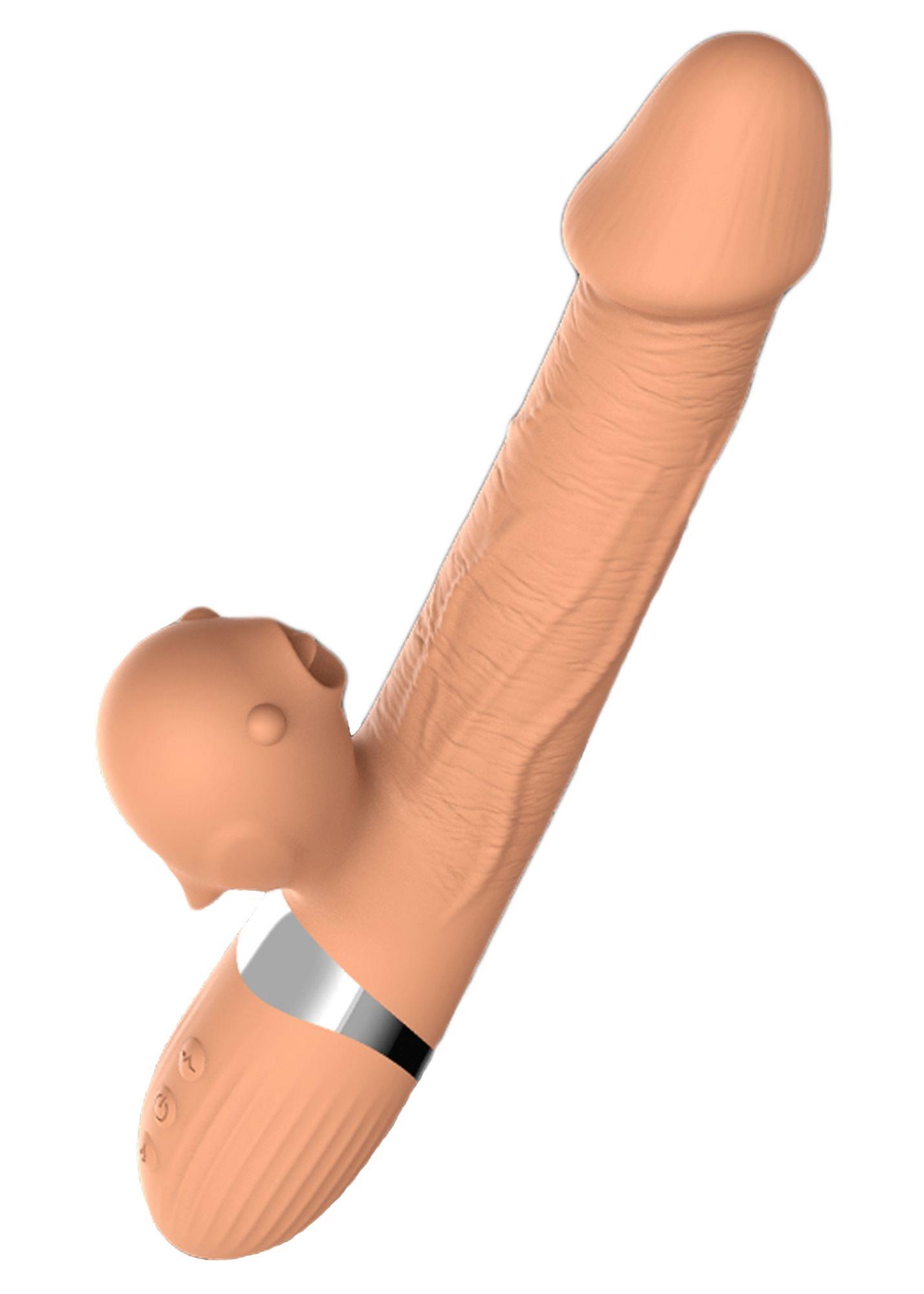 Stūmuojantis vibratorius „Basia“ 2 in 1 su liežuvėlio funkcija, USB