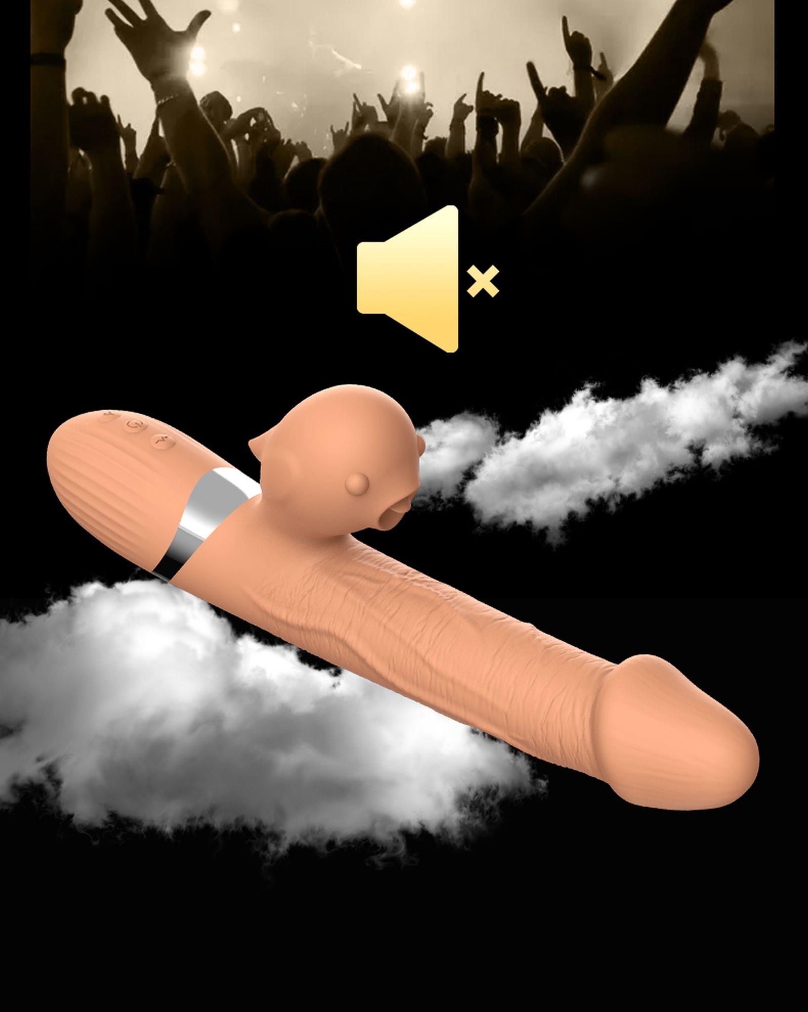 Stūmuojantis vibratorius „Basia“ 2 in 1 su liežuvėlio funkcija, USB - Image 6