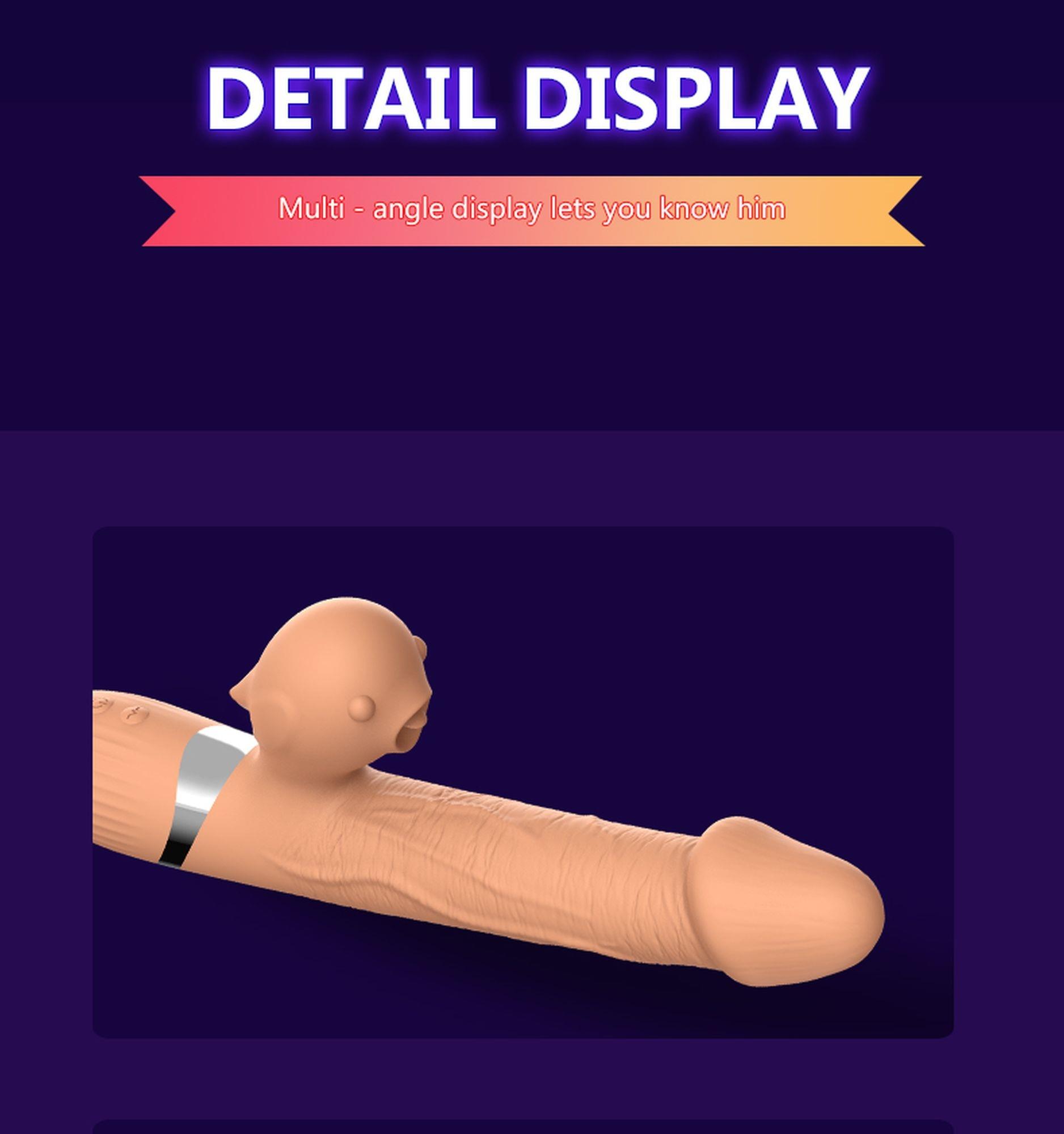 Stūmuojantis vibratorius „Basia“ 2 in 1 su liežuvėlio funkcija, USB - Image 9