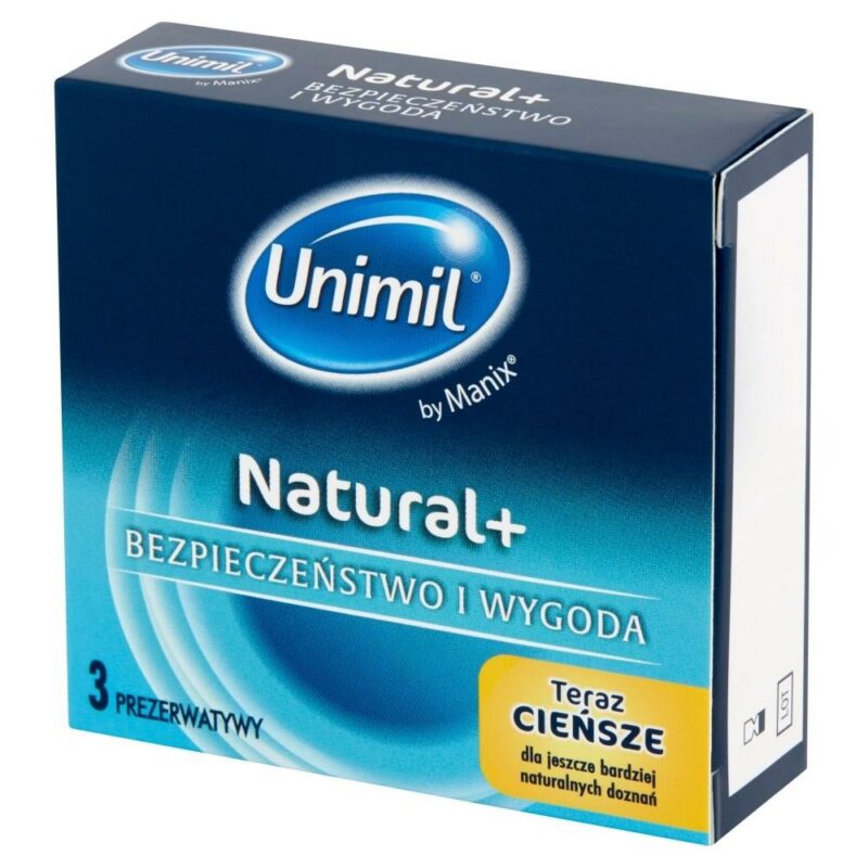 UNIMIL NATURAL+ prezervatyvai, 3 vnt.
