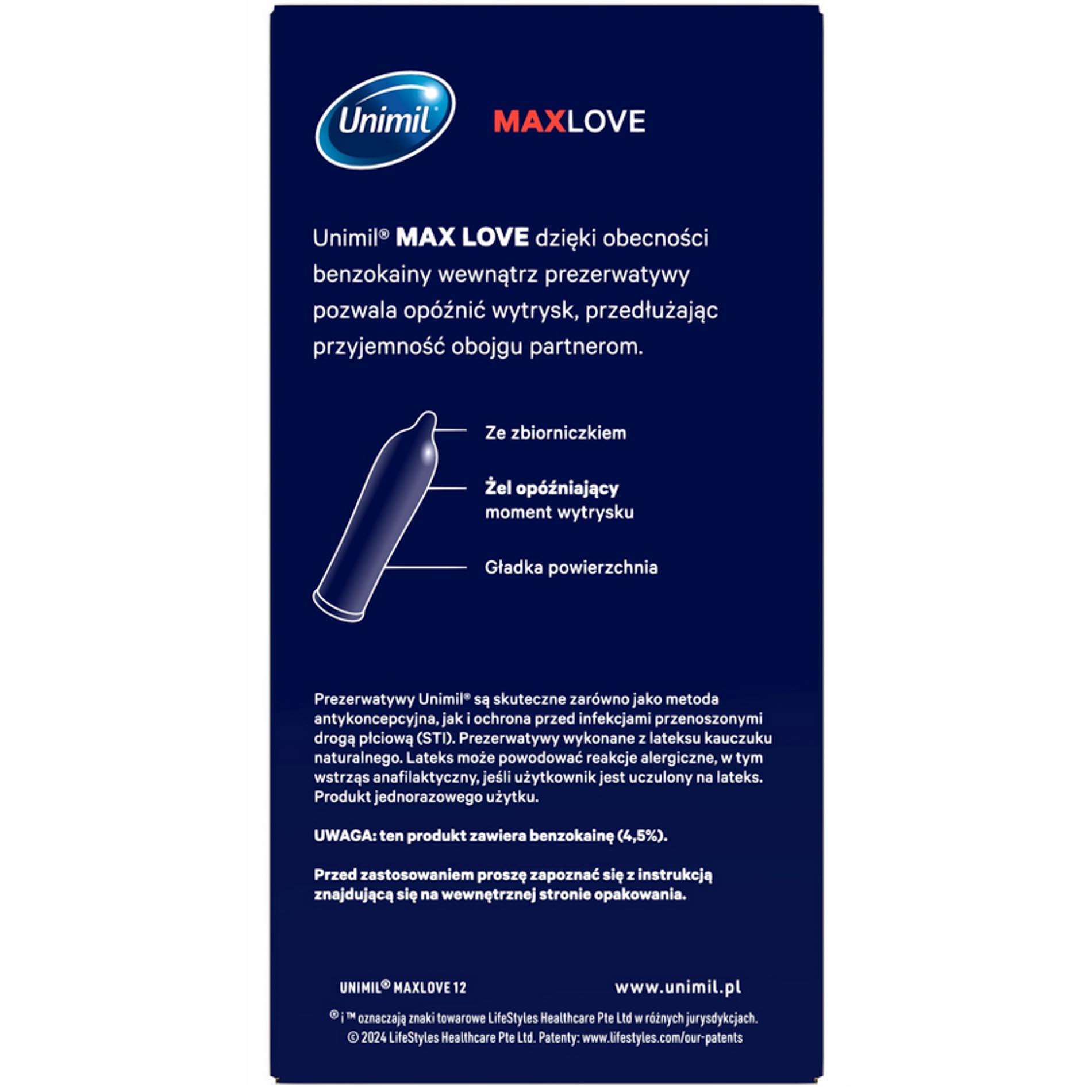UNIMIL MAX LOVE TIME CONTROL prezervatyvai, 12 vnt. - Image 3