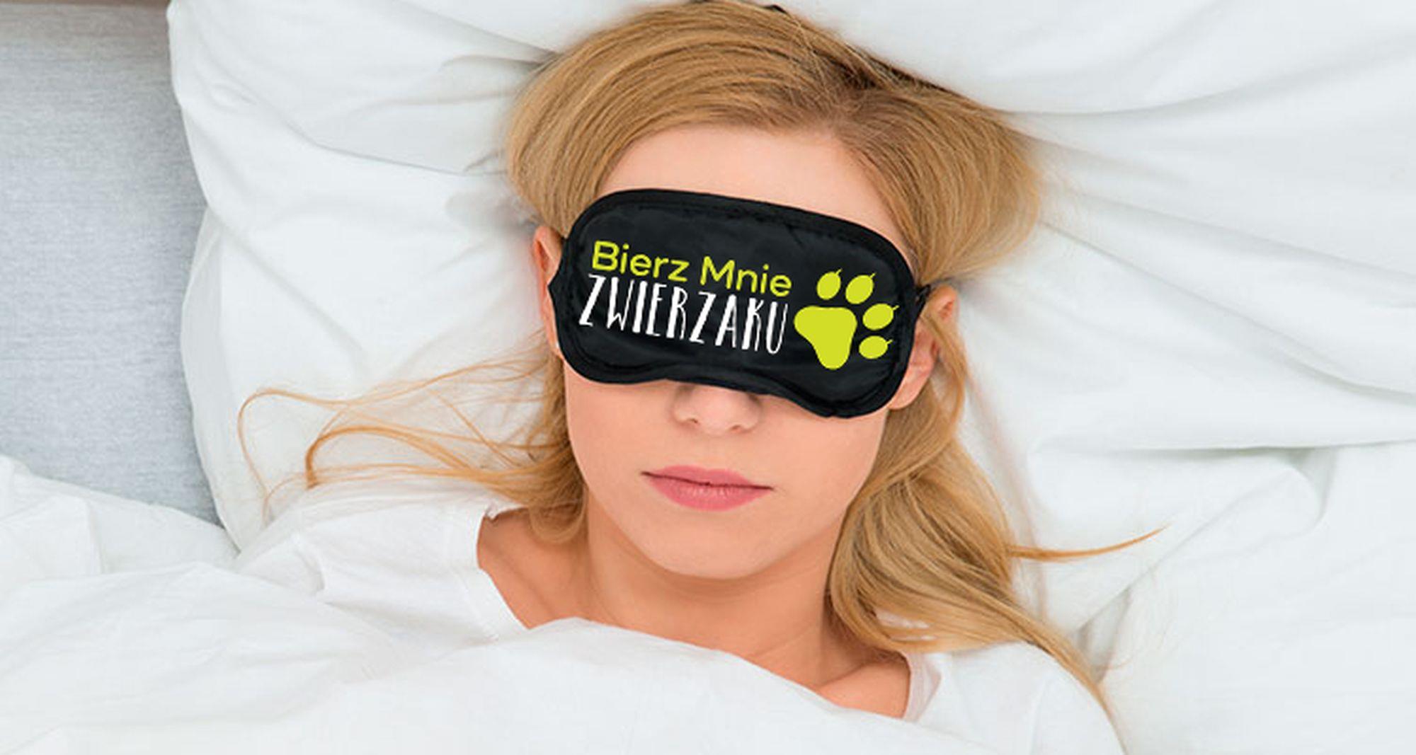 Miego kaukė akims su užrašu „IMK MANE, ŽVĖRIAU“