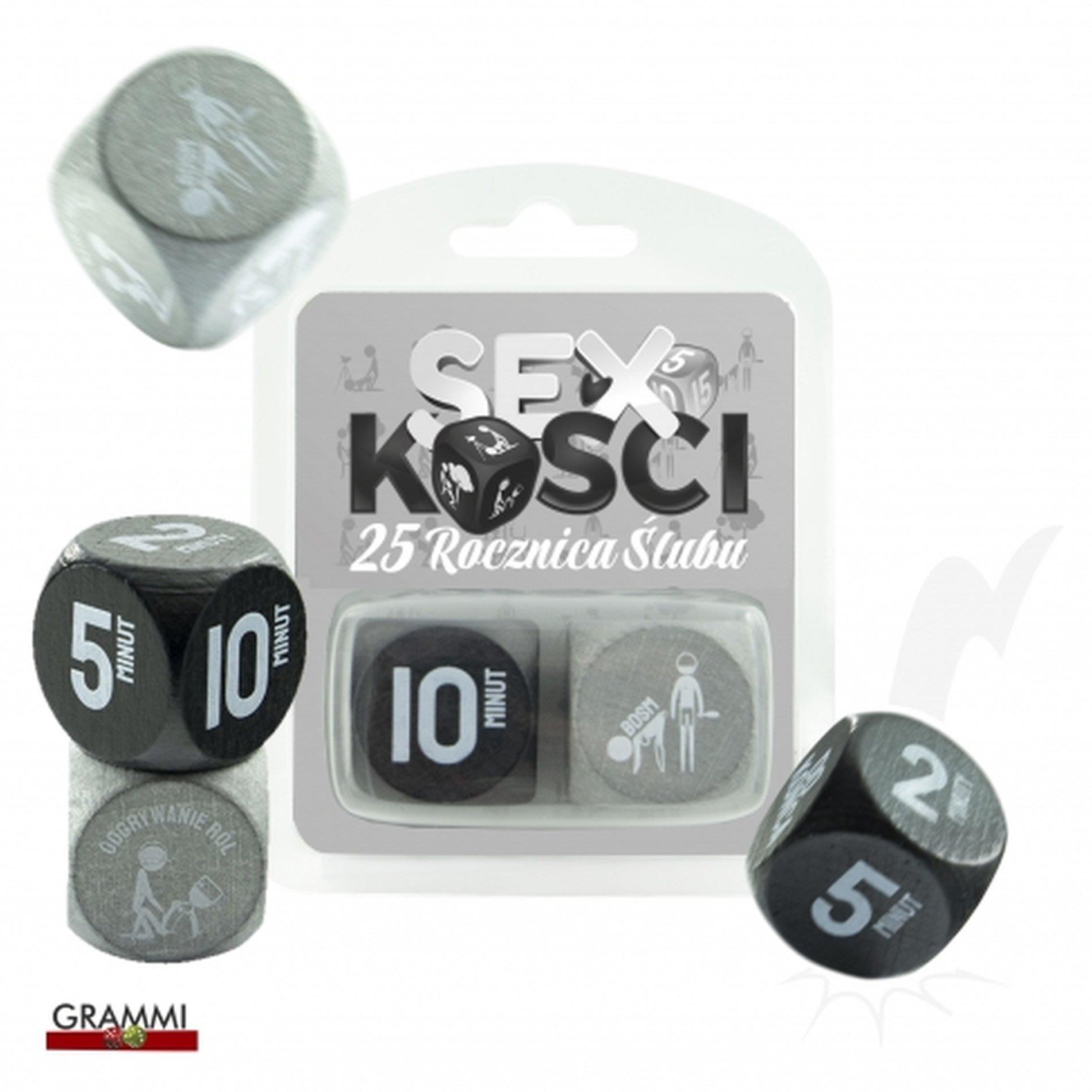 Meilės kauliukai – pilki 25-mečio jubiliejaus kauliukai