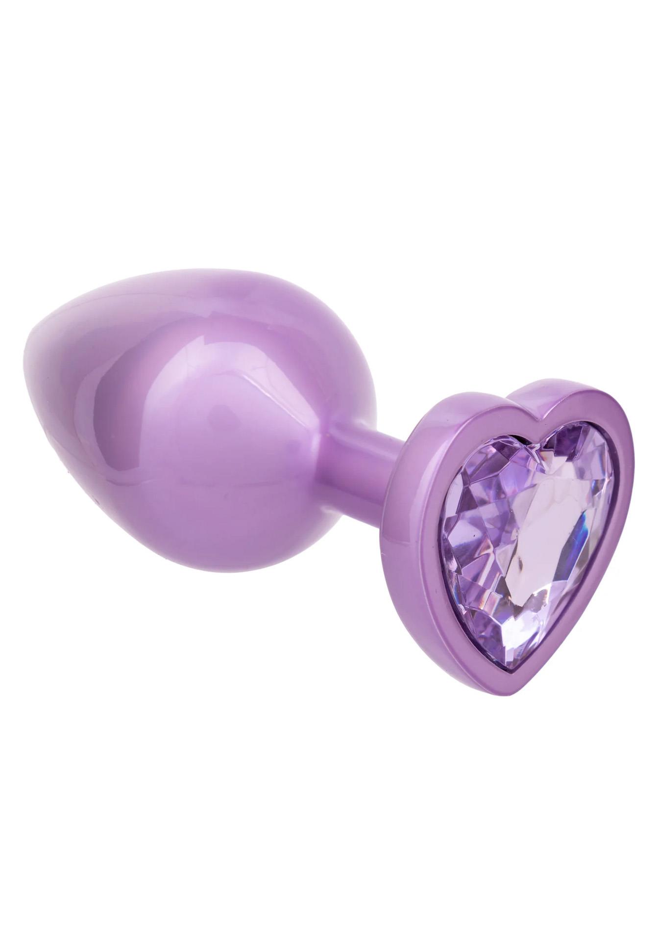 „Diamond Heart“ didelis analinis kištukas su širdelės formos kristalu (violetinis) - Image 6