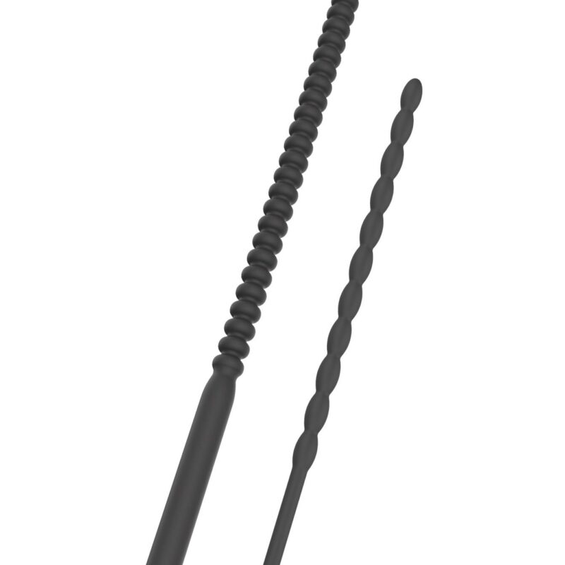 Ruožuotų penio dilatatorių rinkinys, 2 vnt. (juodi)