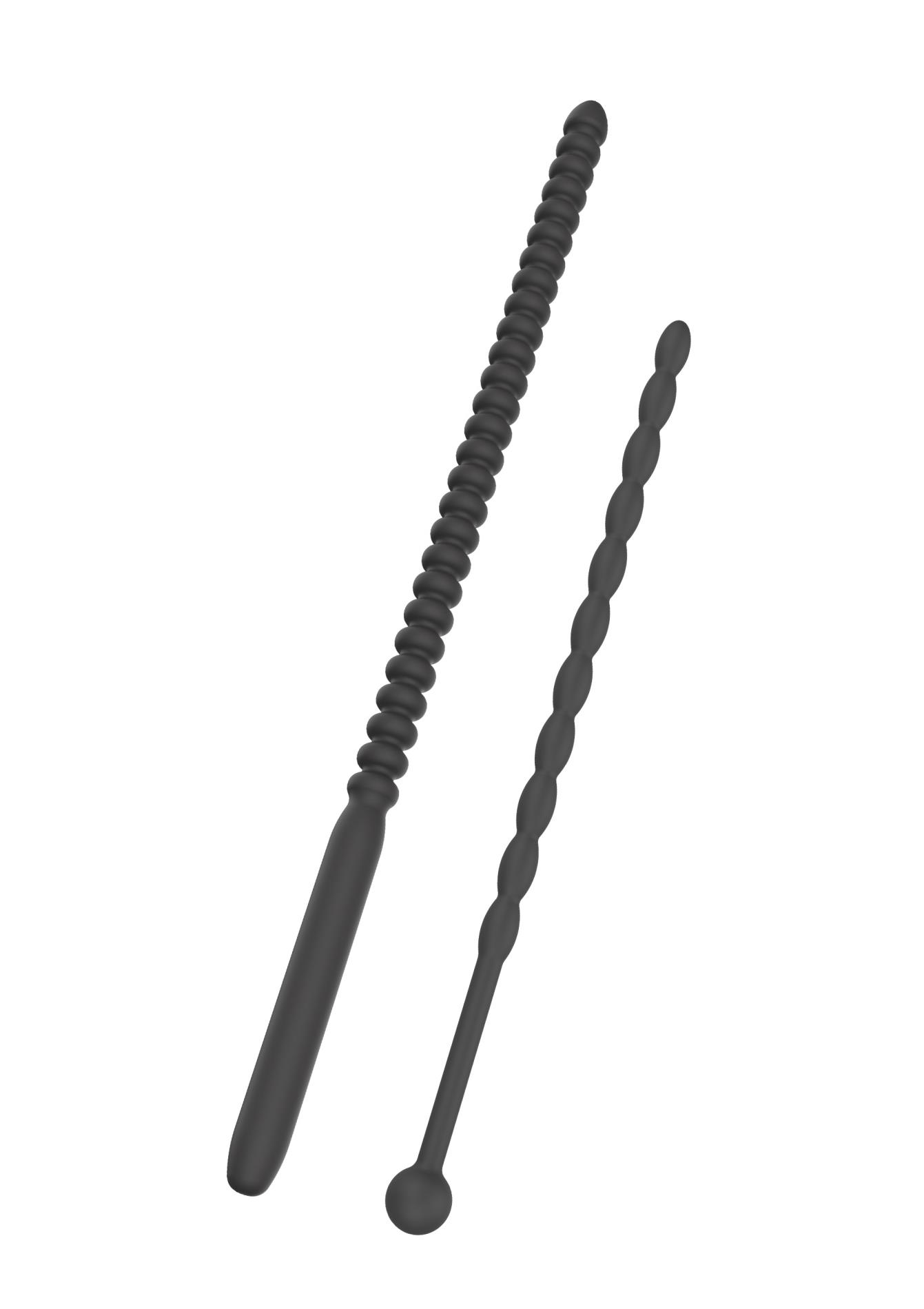 Ruožuotų penio dilatatorių rinkinys, 2 vnt. (juodi)