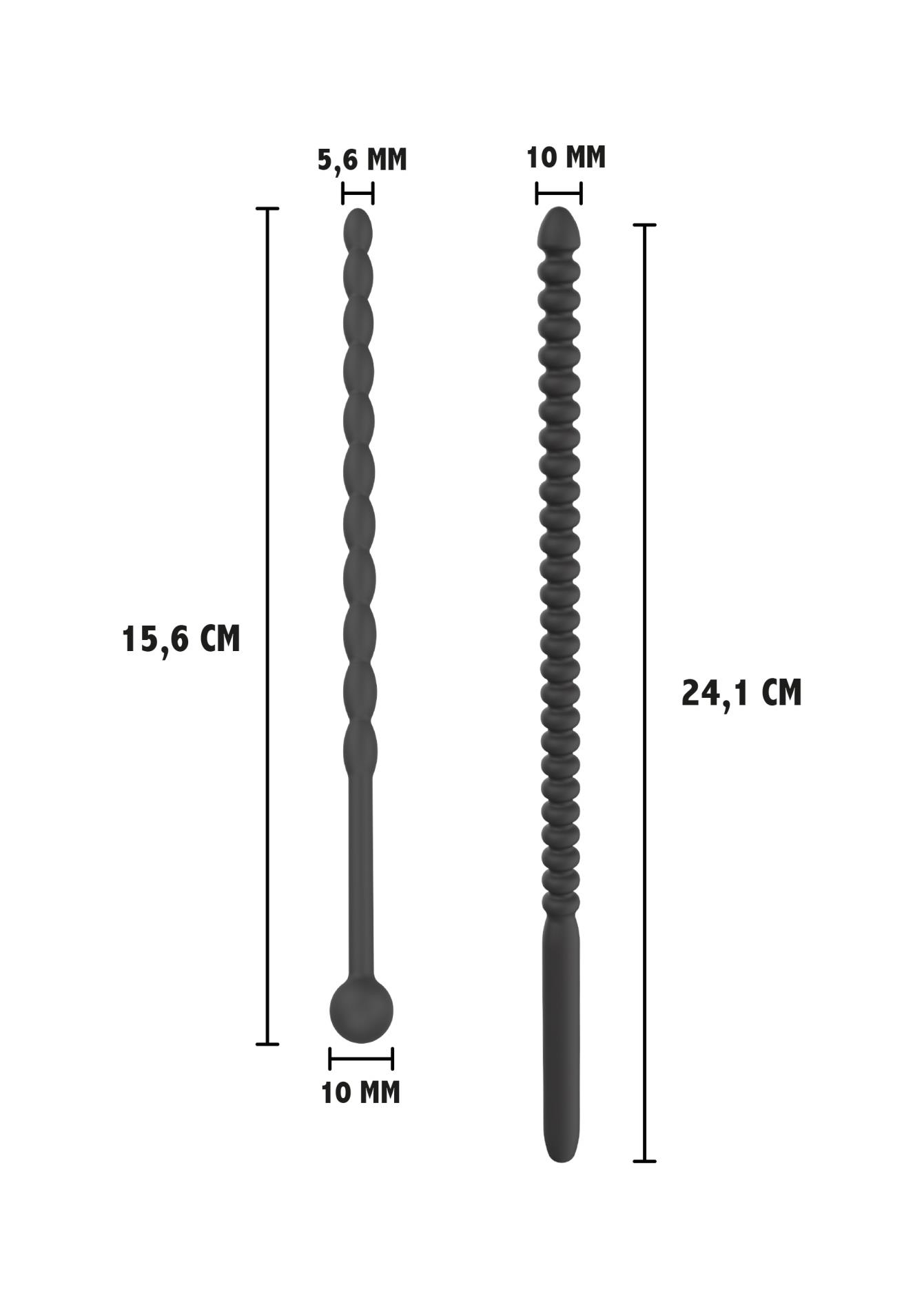 Ruožuotų penio dilatatorių rinkinys, 2 vnt. (juodi) - Image 4