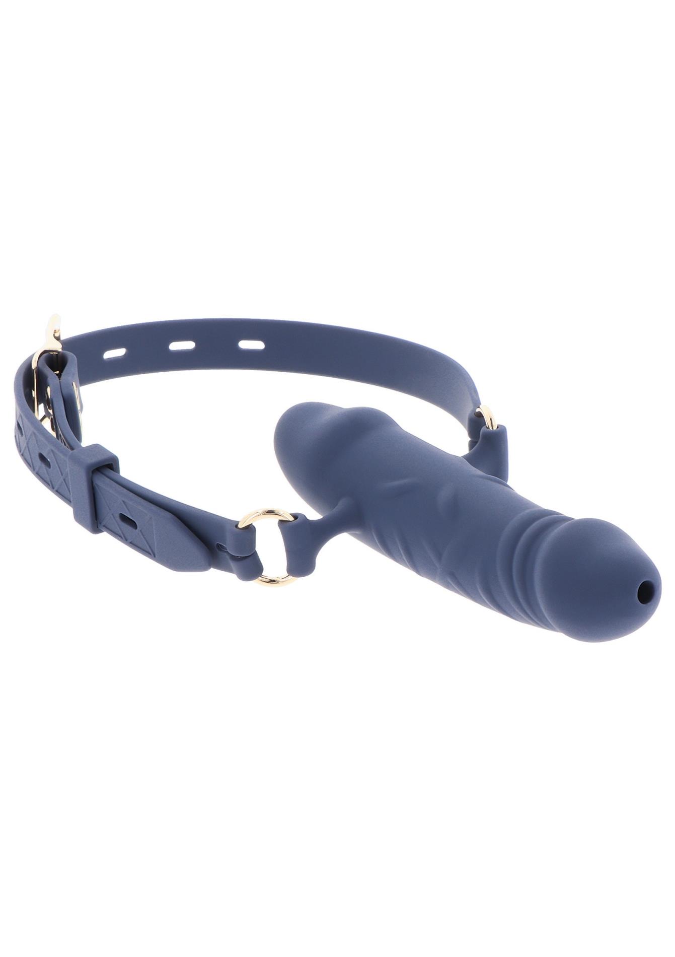 Silicone Breathable Penis Gag Blue - Image 3