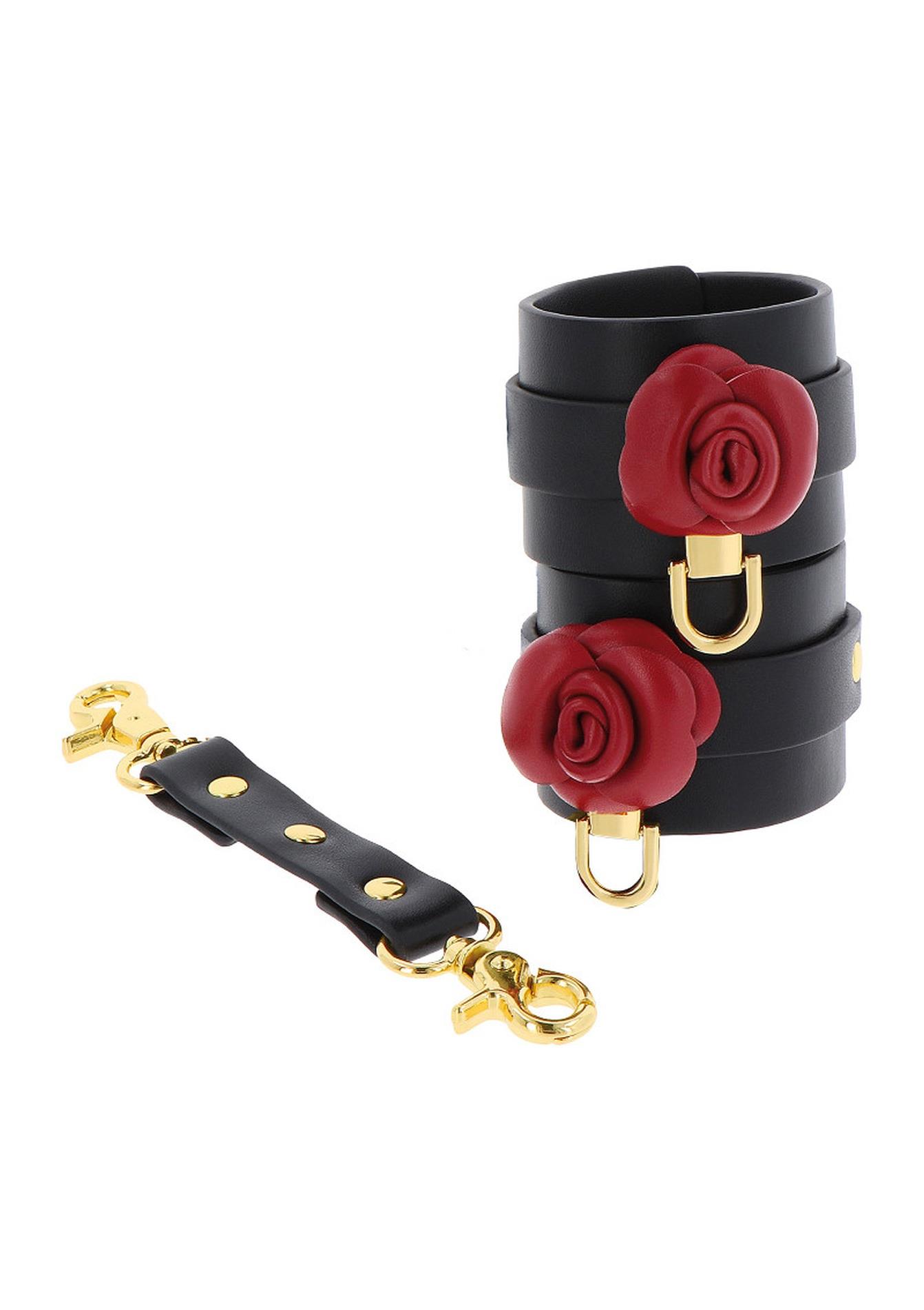 Wild Roses Wrist Cuffs Black - Image 6