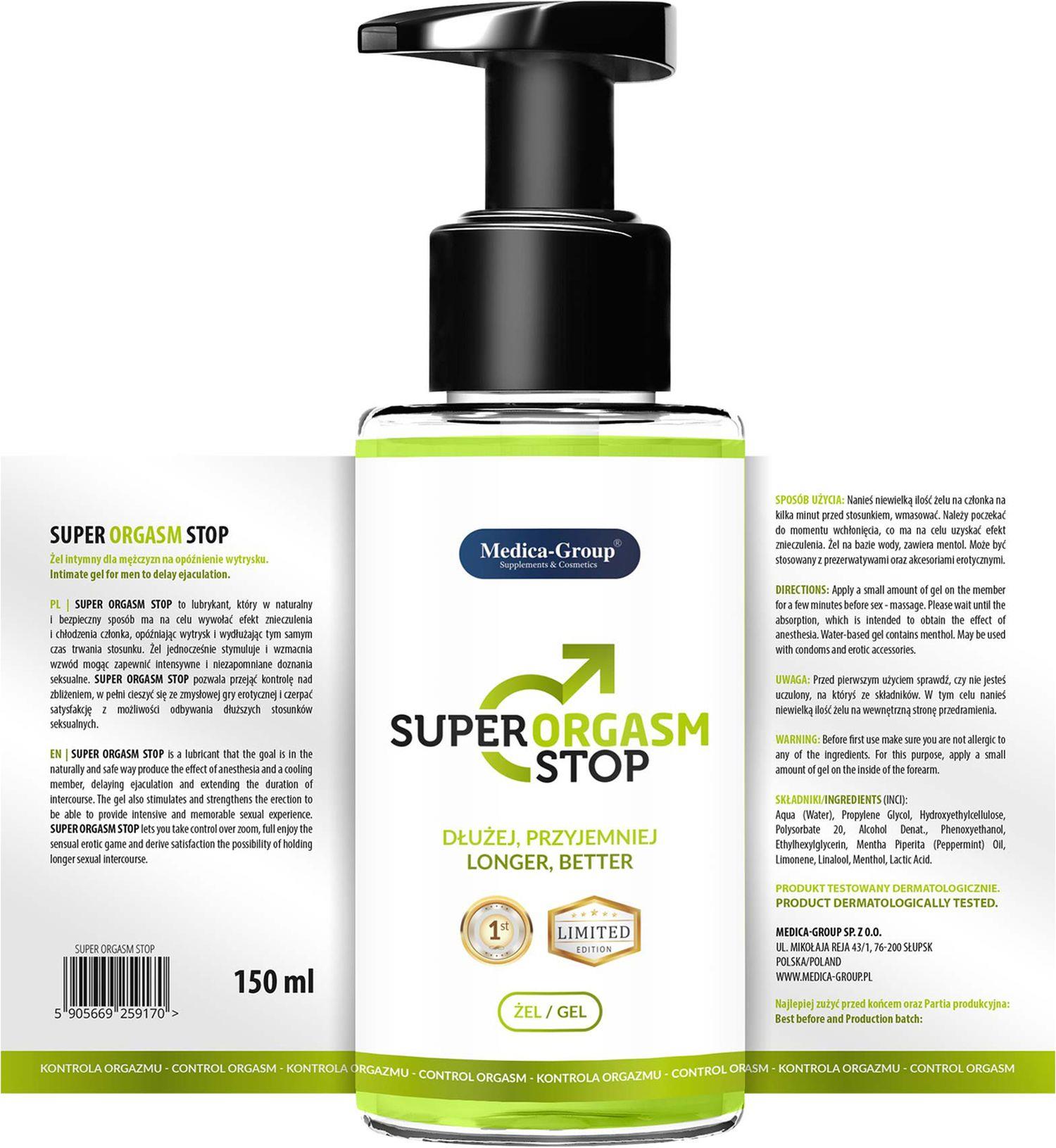 Super Orgasm Stop gelis ejakuliacijos uždelsimui 150 ml - Image 2