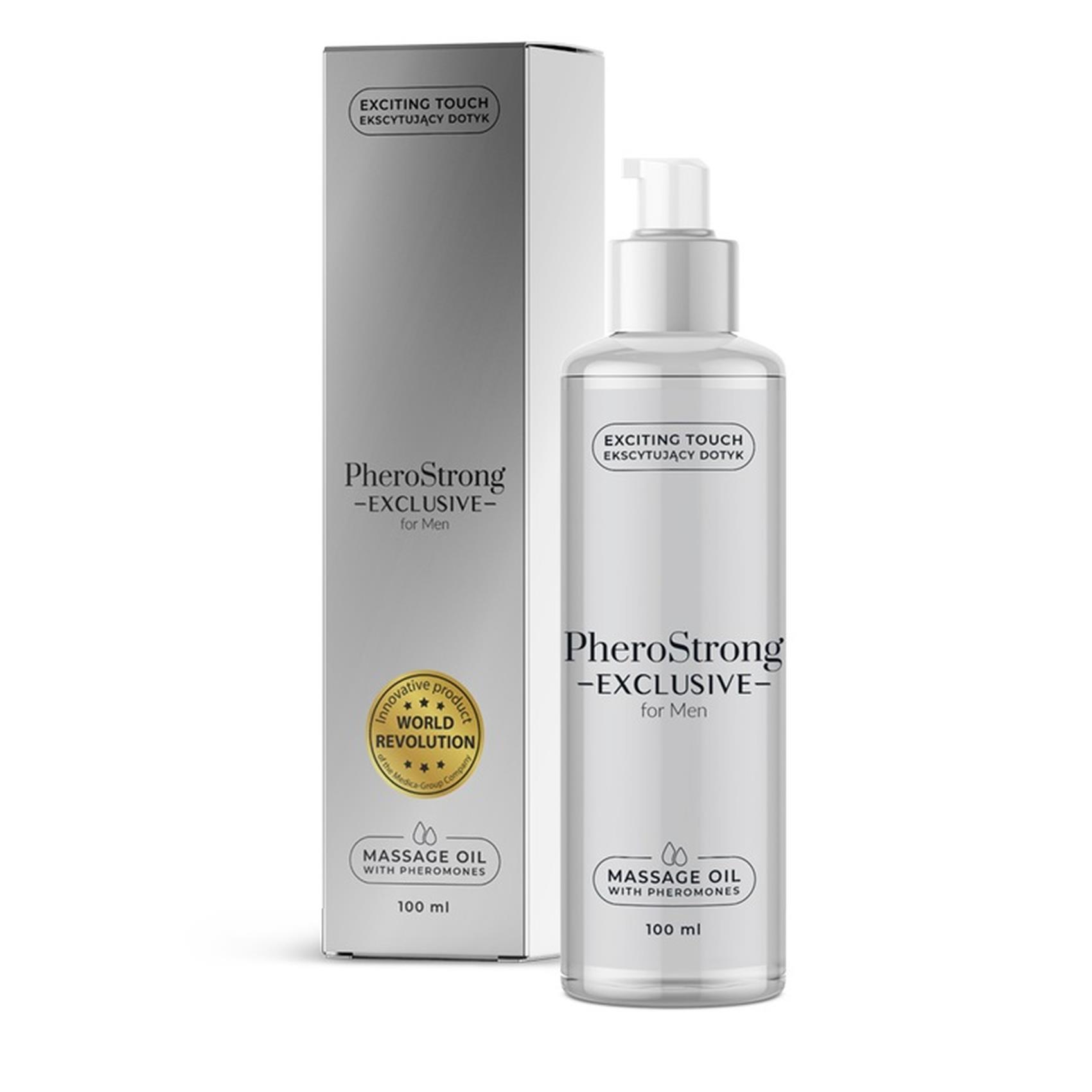 PheroStrong Exclusive feromoninis masažo aliejus vyrams 150 ml