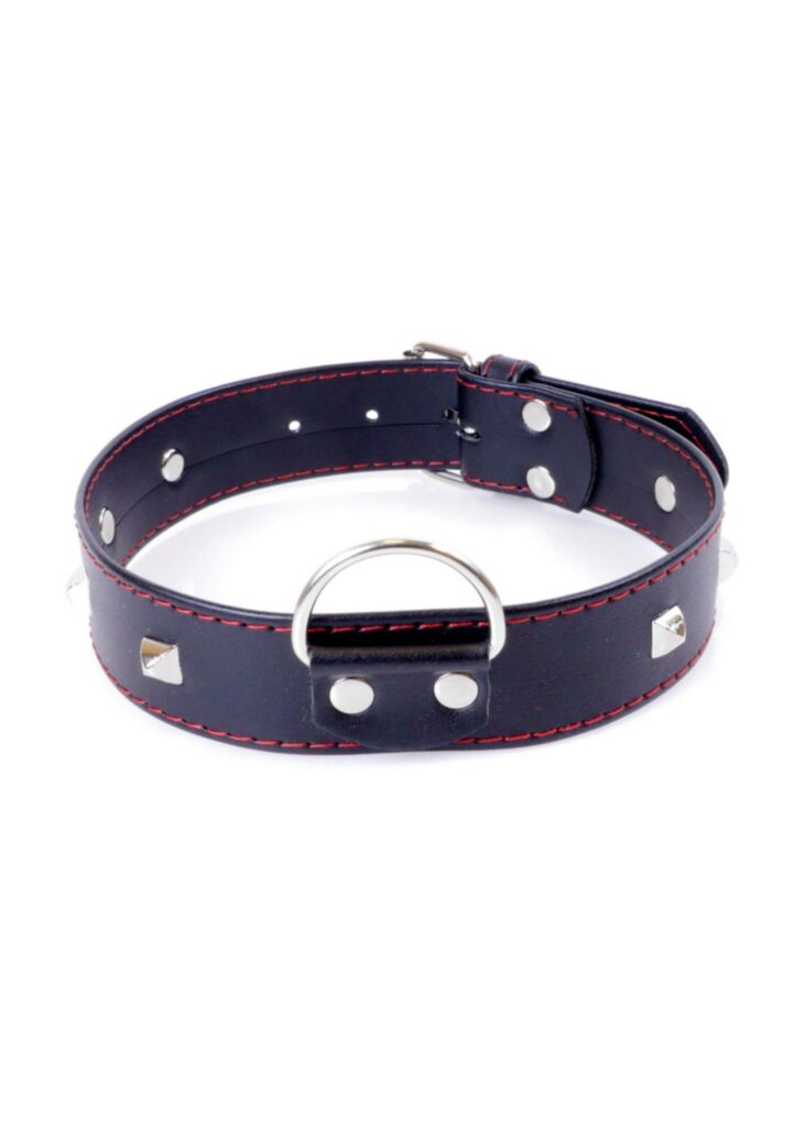 Fetish B-Series antkaklis su kniedėmis 3 cm „Red Line“